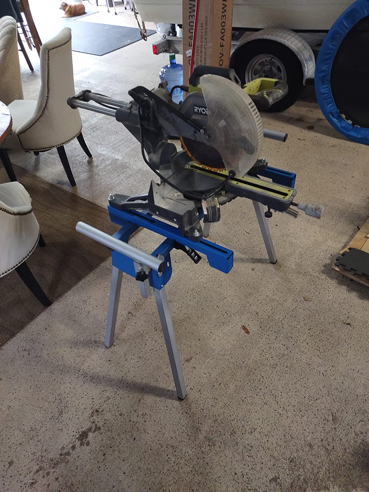 KF3001 Miter Saw Stand 500 lbs (226kg) Loading Capacity Heavy-Duty With Max Mounting Base Size 28.5