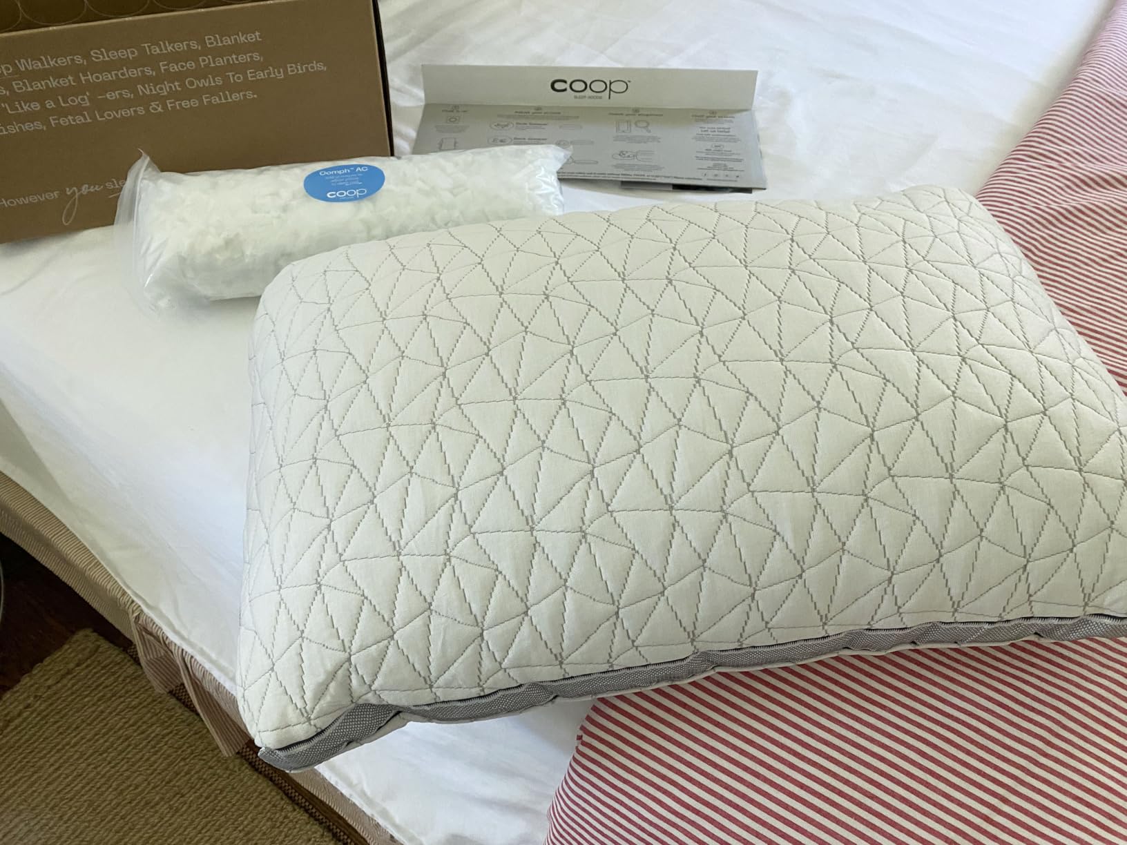 Coop Home Goods Eden Cool Adjustable Pillow, King Size - Adjustable Memory Foam with Gel Infusion - Soft Breathable Lulltra Fabric - CertiPUR-US Certified customer photo 1
