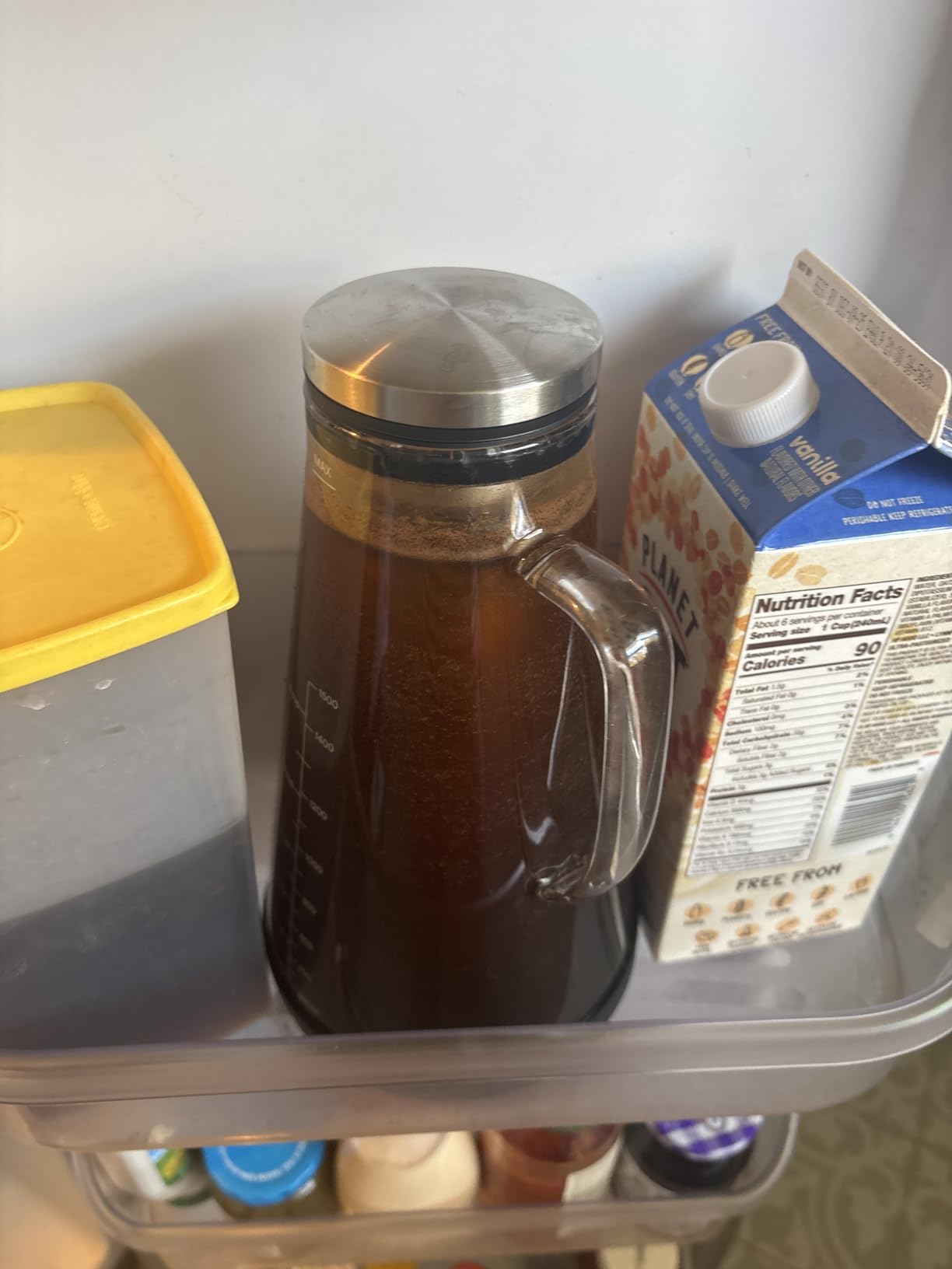 OVALWARE Airtight Cold Brew Iced Coffee Maker Pitcher with Spout - 1.5L/51oz Brewing Glass Carafe with Removable Stainless Steel Filter customer photo 1