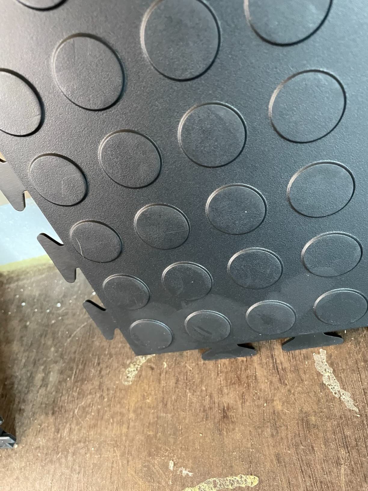 FlooringInc's 4.5mm Flex Nitro Hidden Interlocking Garage Floor Tiles, Flexible PVC Garage Tiles Flooring, Coin, Dark Gray, 8 Tiles (20.5