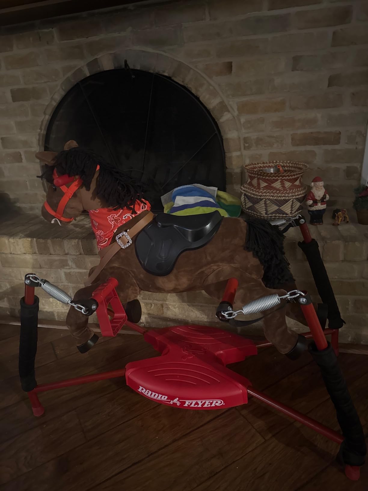 Radio Flyer Chestnut Interactive Riding Horse, For Ages 2-6, Plush Spring Rocking Horse, 3 Riding Levels, EZ Climb Step, Safety Straps, Spring Covers, Accessories, 60 lb Capacity, Toddler Ride On Toys customer photo 2