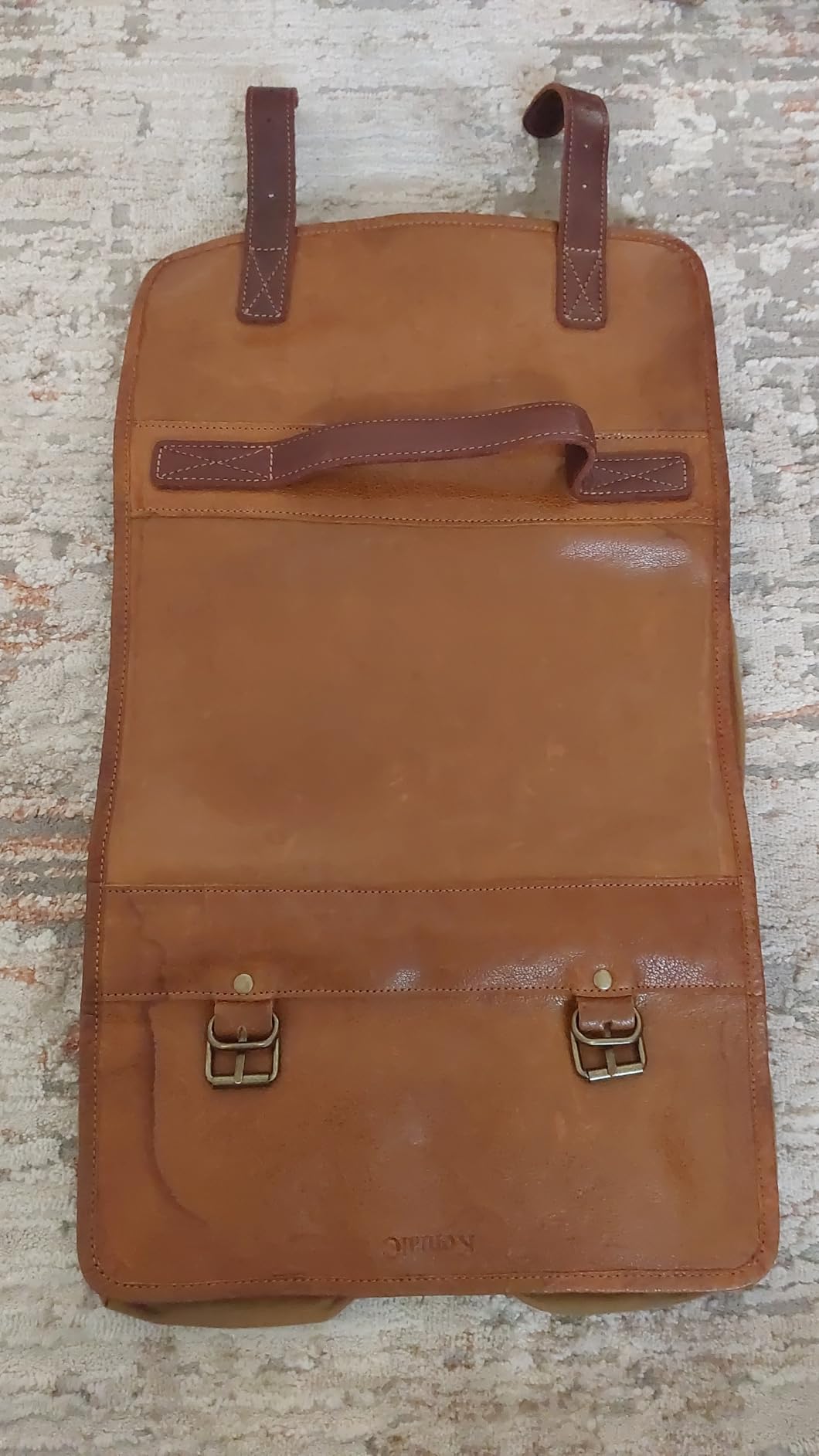 KomalC Premium Buffalo Leather Hanging Toiletry Bag Travel Dopp Kit customer photo 2