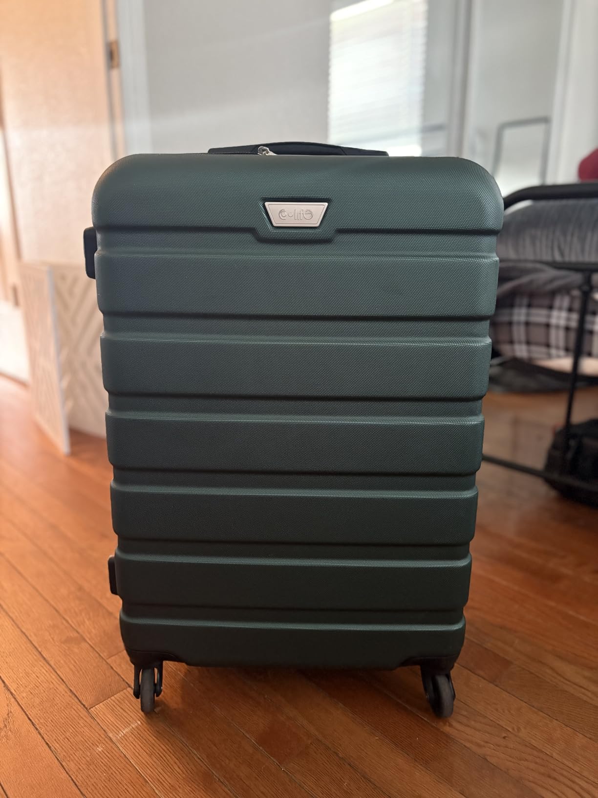 Coolife Luggage 3 Piece Set, Lightweight Durable Hardshell Suitcase set with 360° Spinner Wheels, TSA-approved Lock, Checked Family Travel Luggage sets, 20/24/28 Inch, Navy customer photo 2