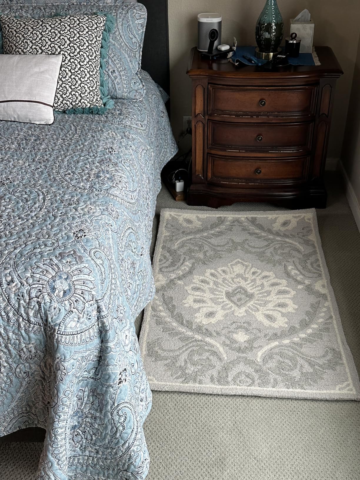 SAFAVIEH Blossom Collection 8' x 10' Blue/Ivory BLM106M Handmade Premium Wool Area Rug customer photo 2