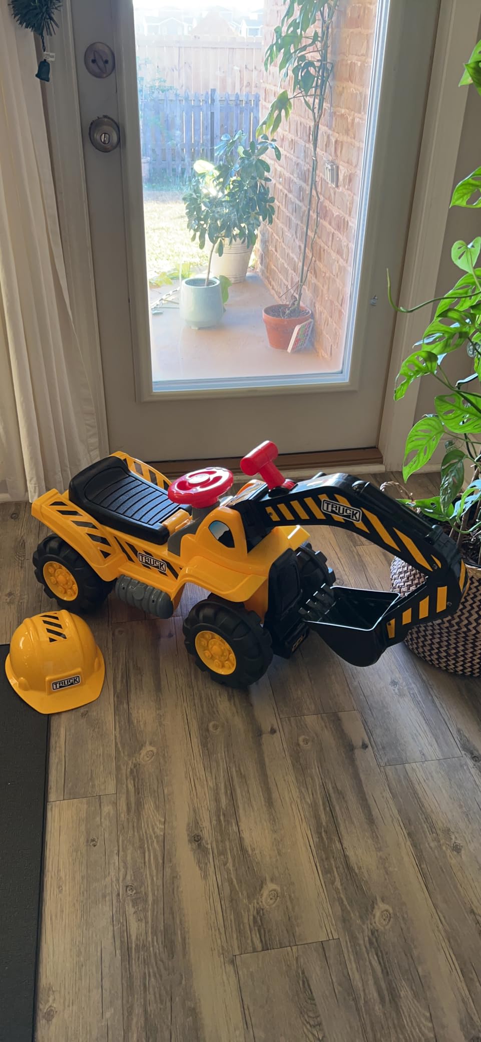 Play22 Toy Tractors for Kids Ride On Excavator - Music Sounds Digger Scooter Bulldozer w/ Helmet & Rocks customer photo 2