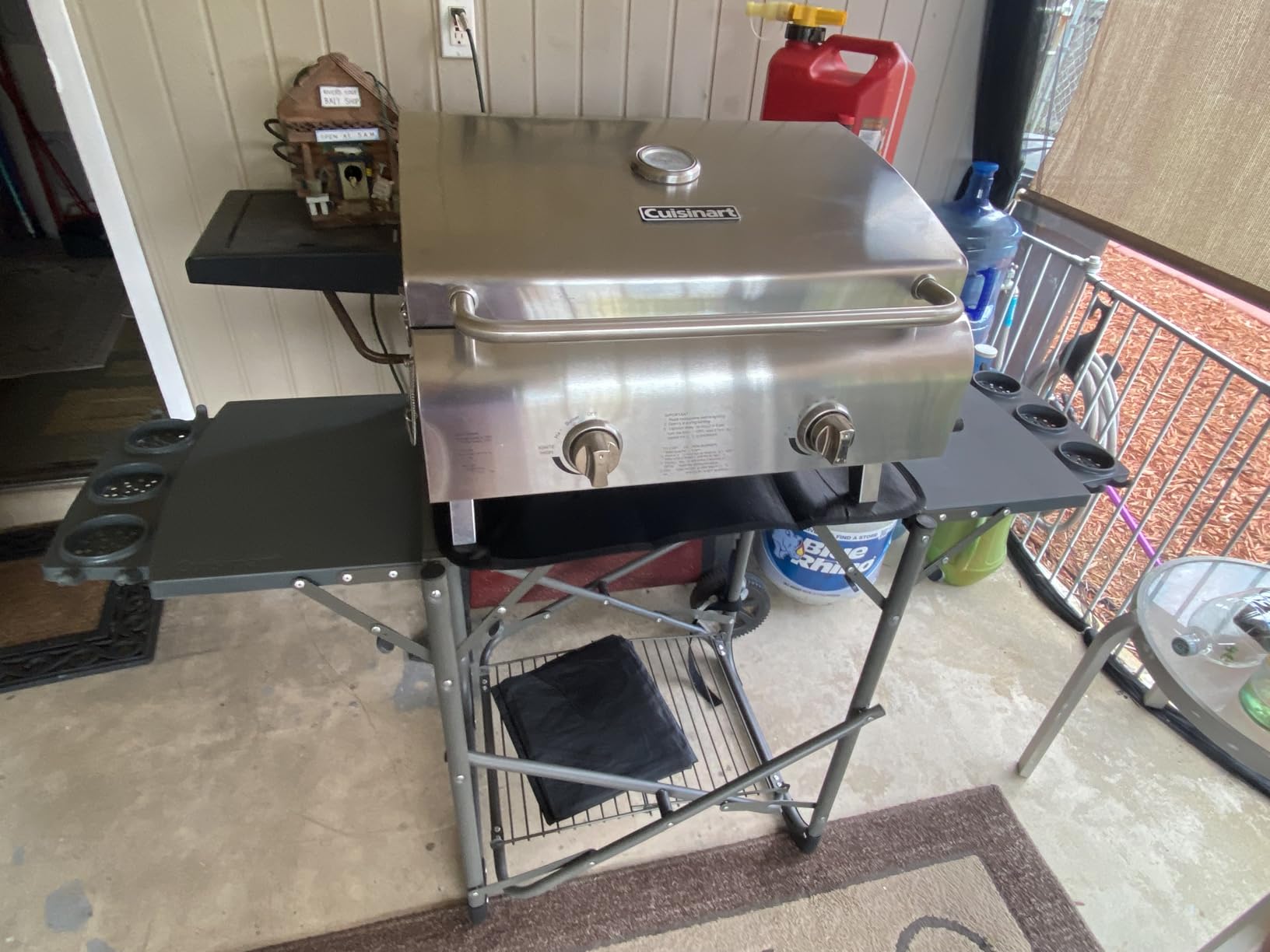 Cuisinart Take Along Grill Stand, Lightweight Portable Folding Table with Side Tables, Cup Holders, Tool Hooks and Storage Shelf, Collapsible Table, No Assembly Required for BBQs and Camping customer photo 2