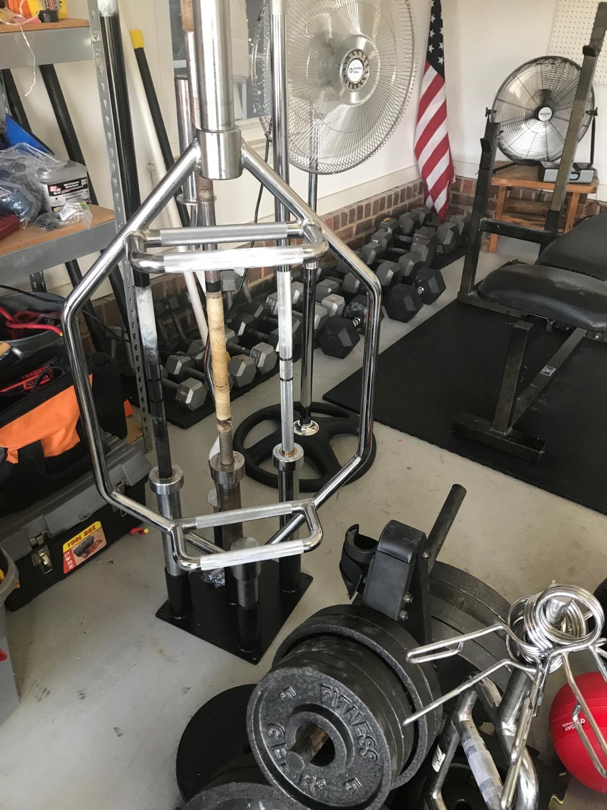 Synergee 20kg and 25kg Chrome or Black Olympic Hex Barbell Trap Bar with Rotating, Flat or Raised Handles for Squats, Deadlifts, Shrugs. customer photo 2