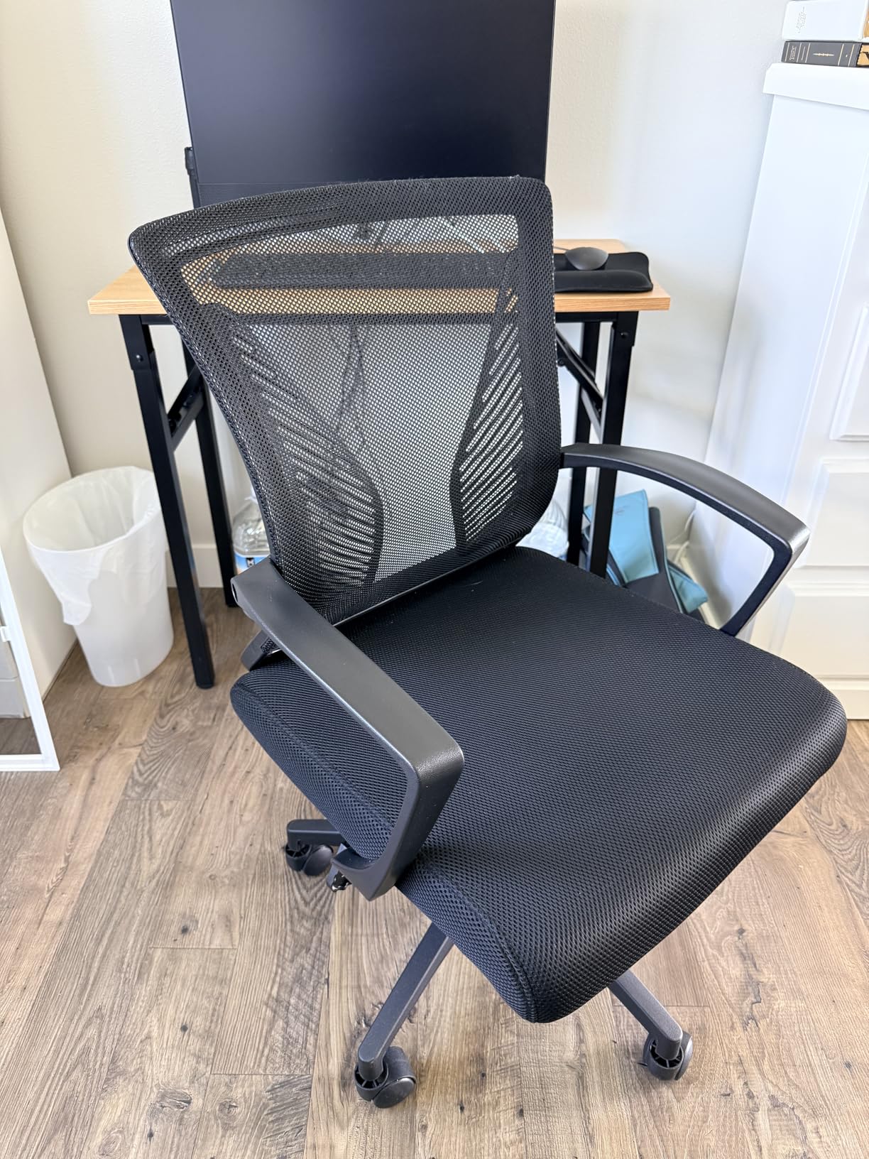Furmax Office Chair Ergonomic Computer Desk Mesh Chair Mid Back Swivel Lumbar Support with Armrest Black customer photo 1