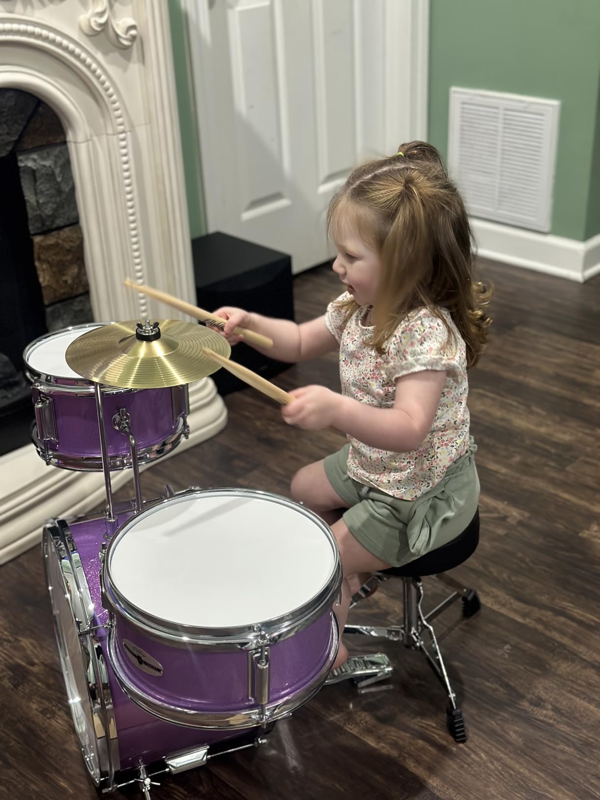Ashthorpe 3-Piece Complete Kids Drum Set - Beginner Kit with 14