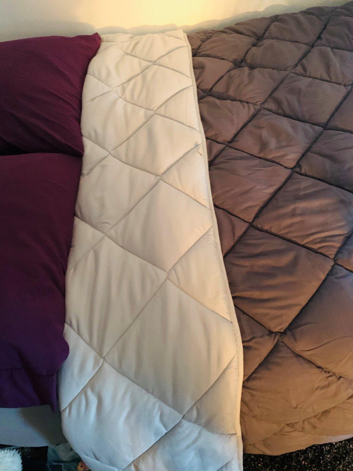 ViscoSoft Full Comforter - Cloud-Soft Down Alternative Duvet Insert, All Season Cooling Lightweight Reversible Quilted Blanket for Bedroom & Guest Room, Oeko-TEX Certified, Light/Dark Gray customer photo 1