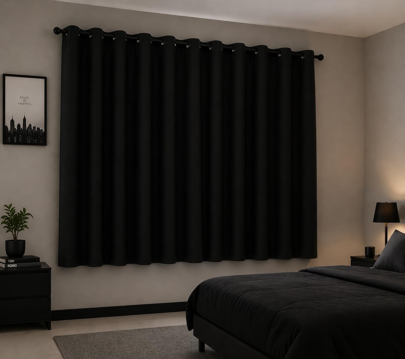 BGment Blackout Curtains for Bedroom - 63 Inch Long Navy Blue Grommet Room Darkening Thermal Insulated Window Drapes for Kids Boys Room, 2 Panels, 42x63 Inch customer photo 2