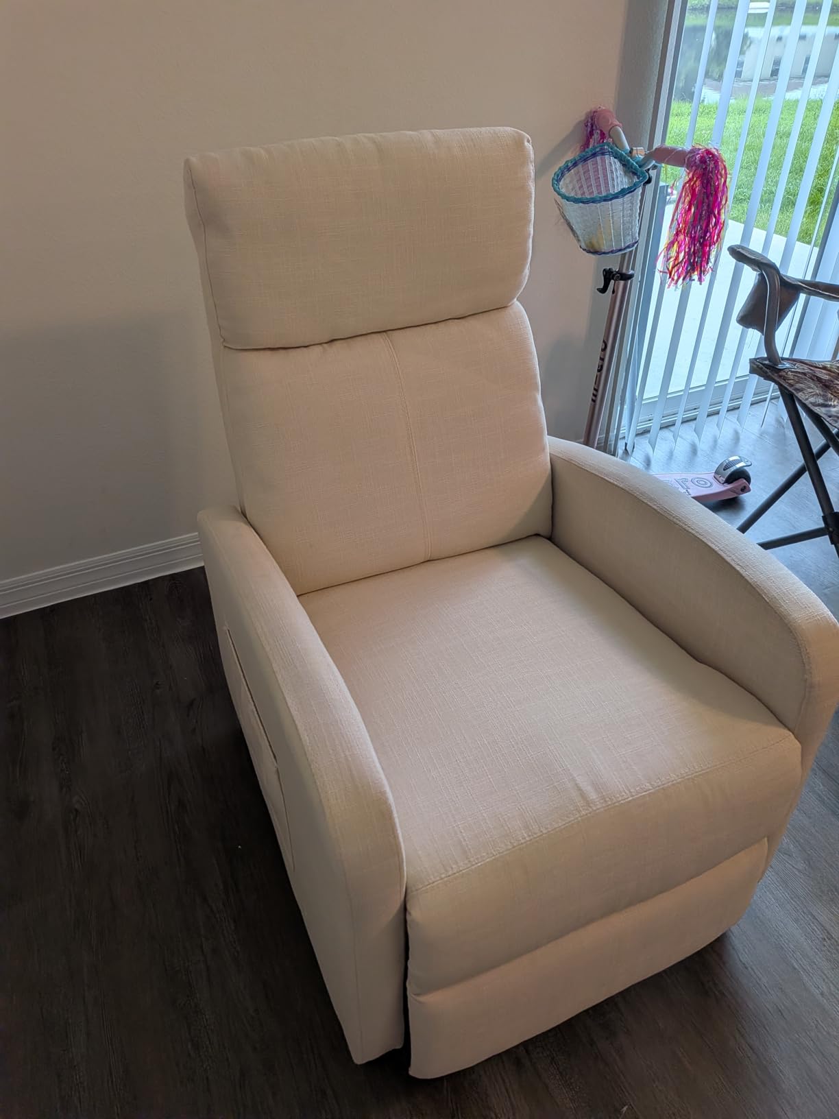 JUMMICO Recliner Chair Adjustable Home Theater Single Recliner Sofa Furniture with Thick Seat Cushion and Backrest Modern Living Room Recliners (Fabric, Aurora Grey) customer photo 1