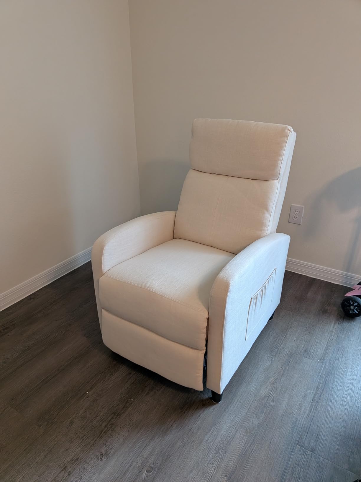 JUMMICO Recliner Chair Adjustable Home Theater Single Recliner Sofa Furniture with Thick Seat Cushion and Backrest Modern Living Room Recliners (Fabric, Aurora Grey) customer photo 2