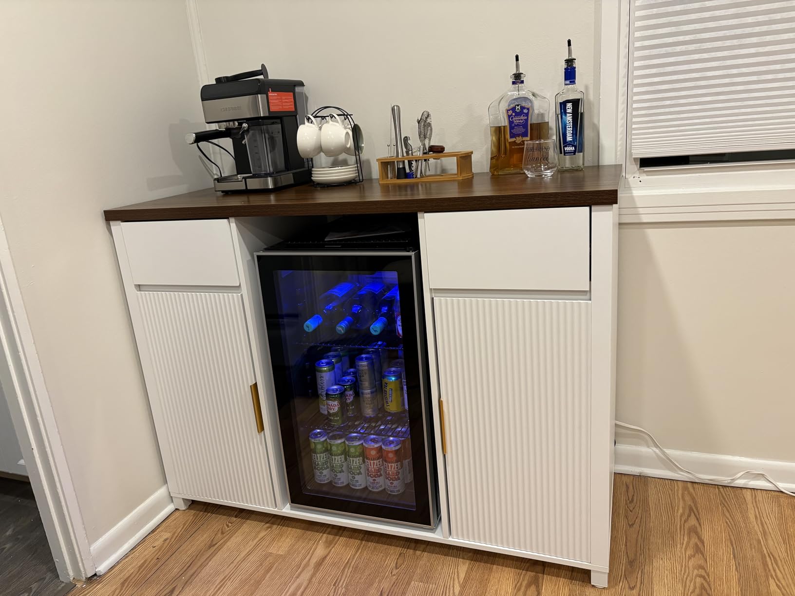 Antarctic Star 26 Bottle 130 Can Wine Cooler/Cabinet Beverage Refrigerator Mini Wine Cellar Beer Soda Clear Glass Door Bar Fridge Quiet Compressor Adjust Temp Freestanding Indoor Use 3.2cu.ft Black customer photo 2