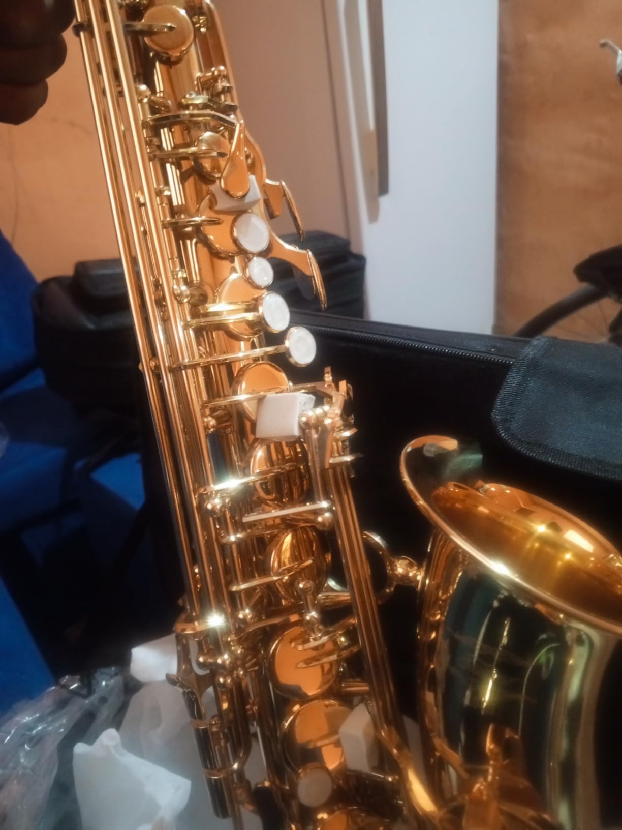 Eastar Student Alto Saxophone E Flat for Beginner Sax Full Kit with Carrying Case, Mouthpiece, Straps, Reeds, Stand, Golden Lacquer, AS-II customer photo 1