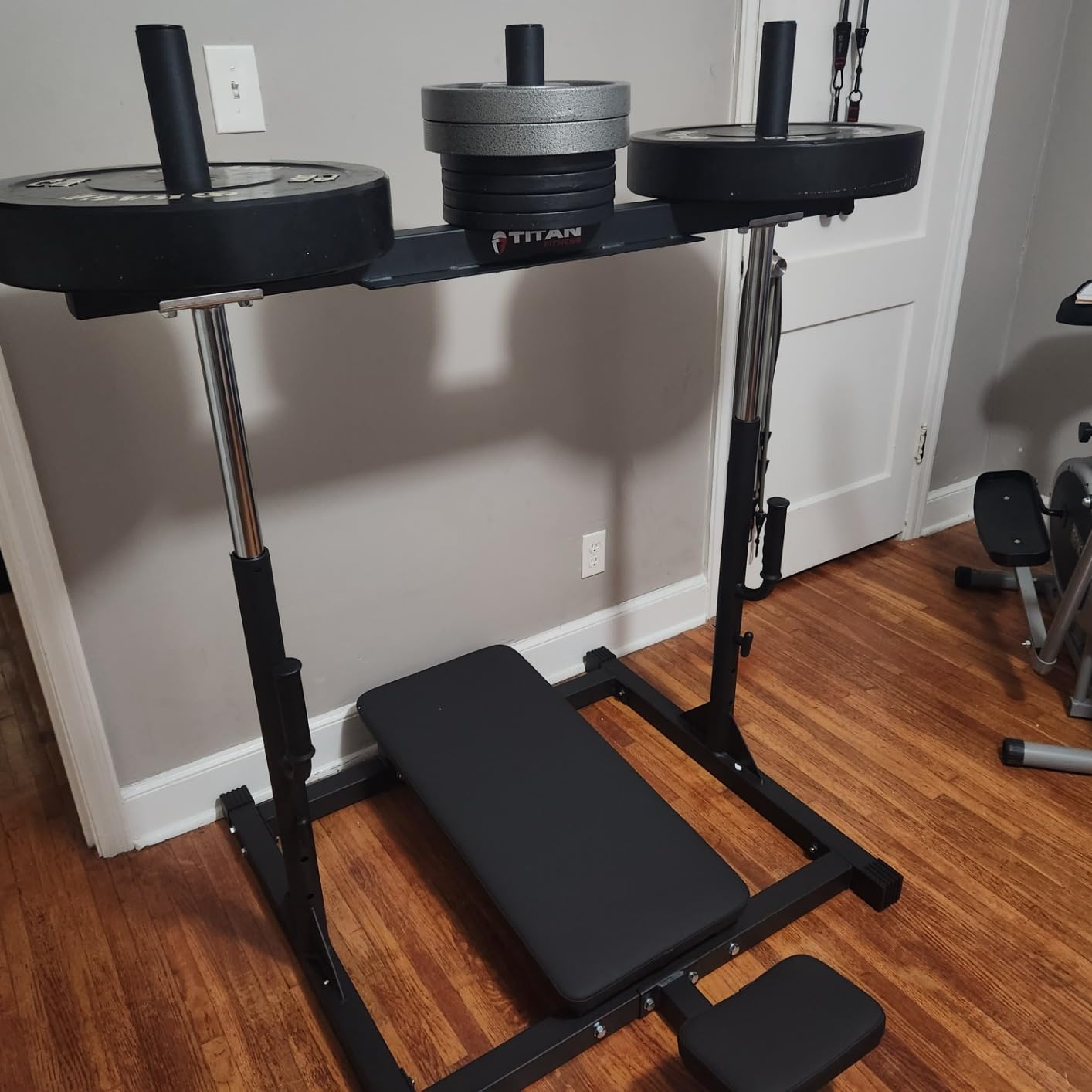 Titan Fitness Vertical Leg Press Machine, Leg Strengthening Workout for Home Gym, High Intensity Presses, Adjustable Starting Height, 400 LB Capacity customer photo 1