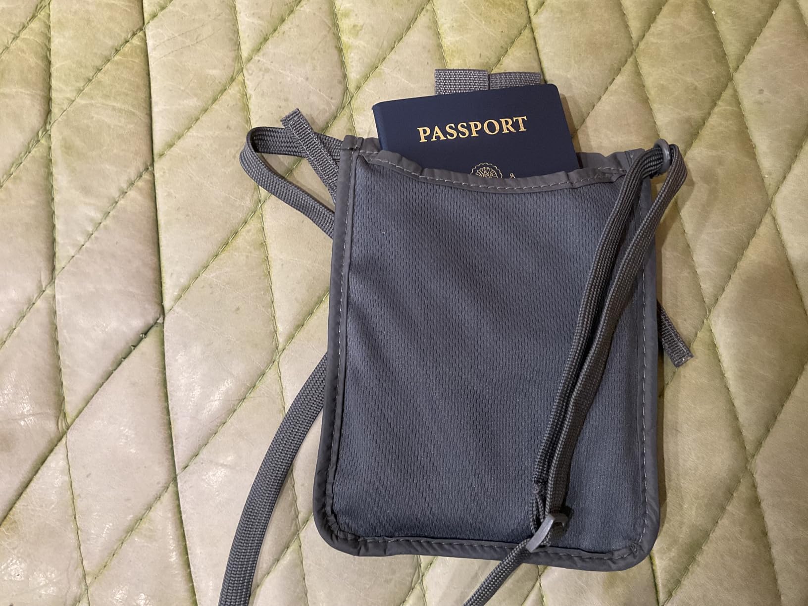 Alpha Keeper Neck Wallet, Travel Pouch For Passport Holder And Documents, RFID Blocking, Beige, Unisex Adult, Travelers, Adults customer photo 2