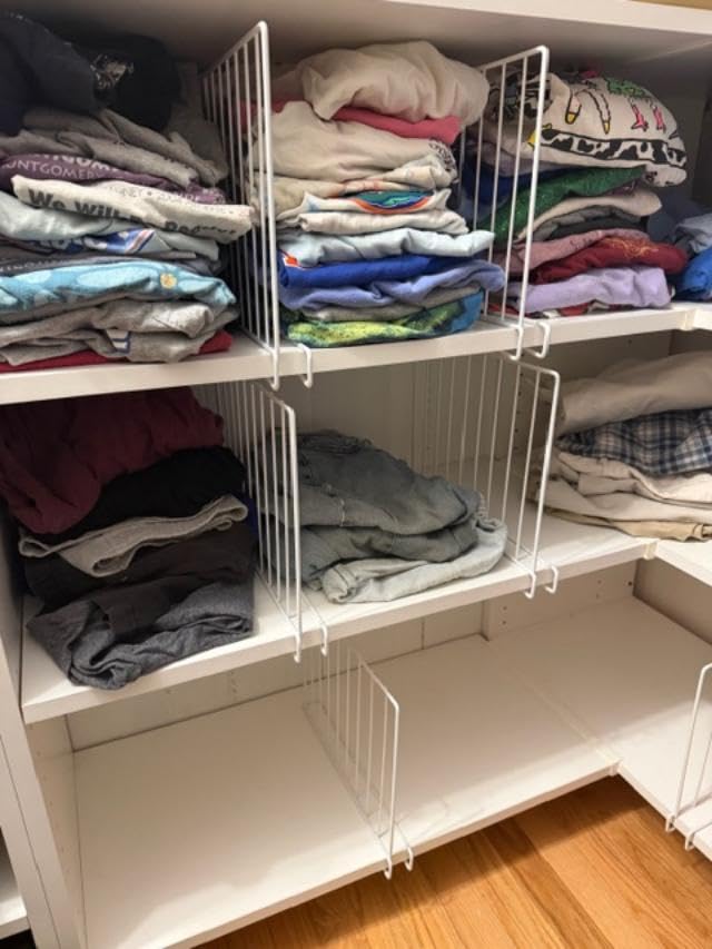 Shelf Dividers, 8 Pack Closet Organizers and Storage, Metal Closet Dividers Shelf Organizer for Wood Shelves, Linen Closet Organization Separators for Purse Handbag Sweater Clothes Wardrobe Cabinet customer photo 1
