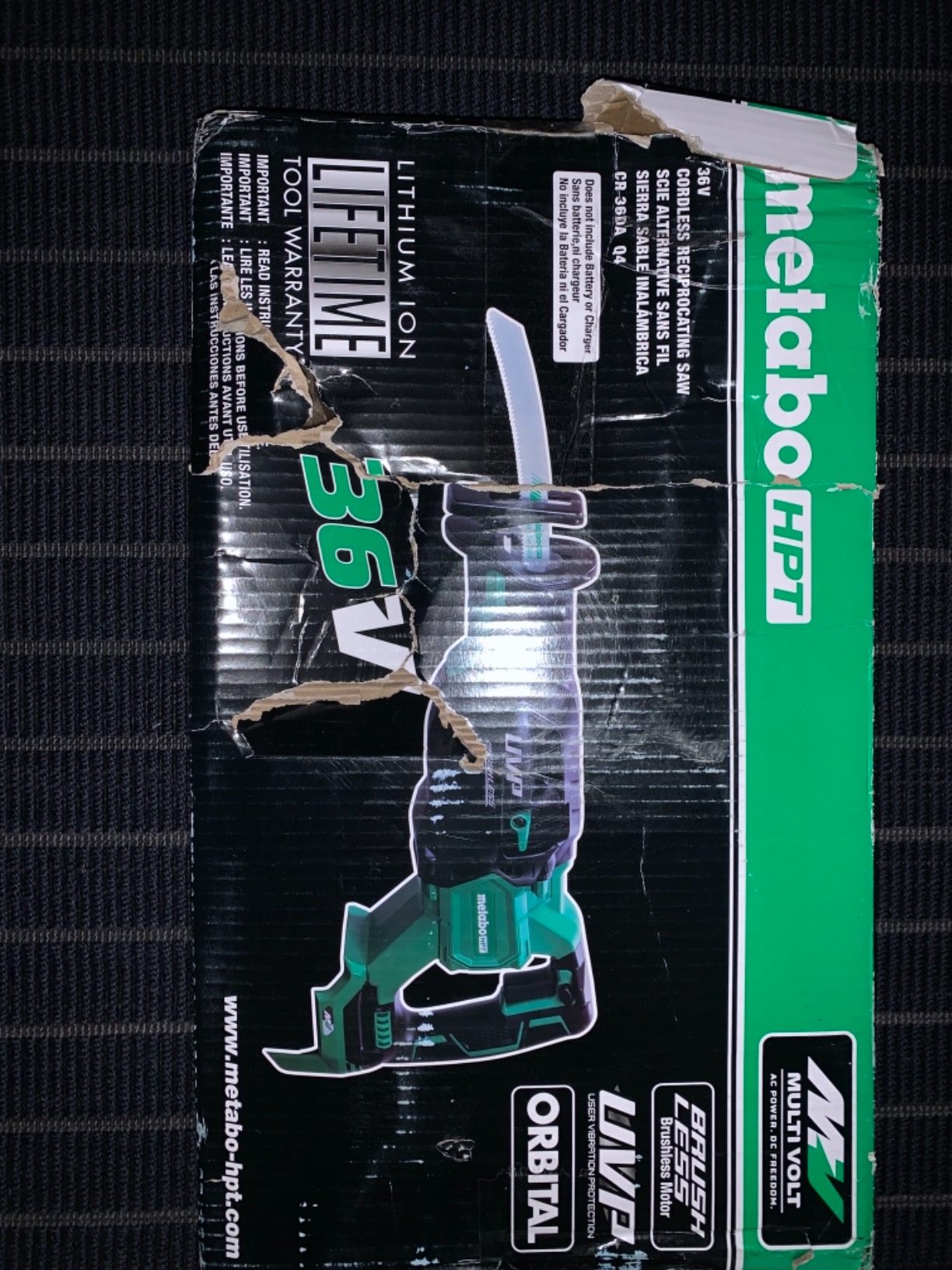 Metabo HPT 36V MultiVolt Cordless Reciprocating Saw, 4-Stage Speed Selector, 1,700 SPM to 3,000 SPM, Orbital Action, Low Vibration, Hybrid Power Option, Metal Rafter Hook, Tool Body Only, CR36DAQ4 customer photo 2