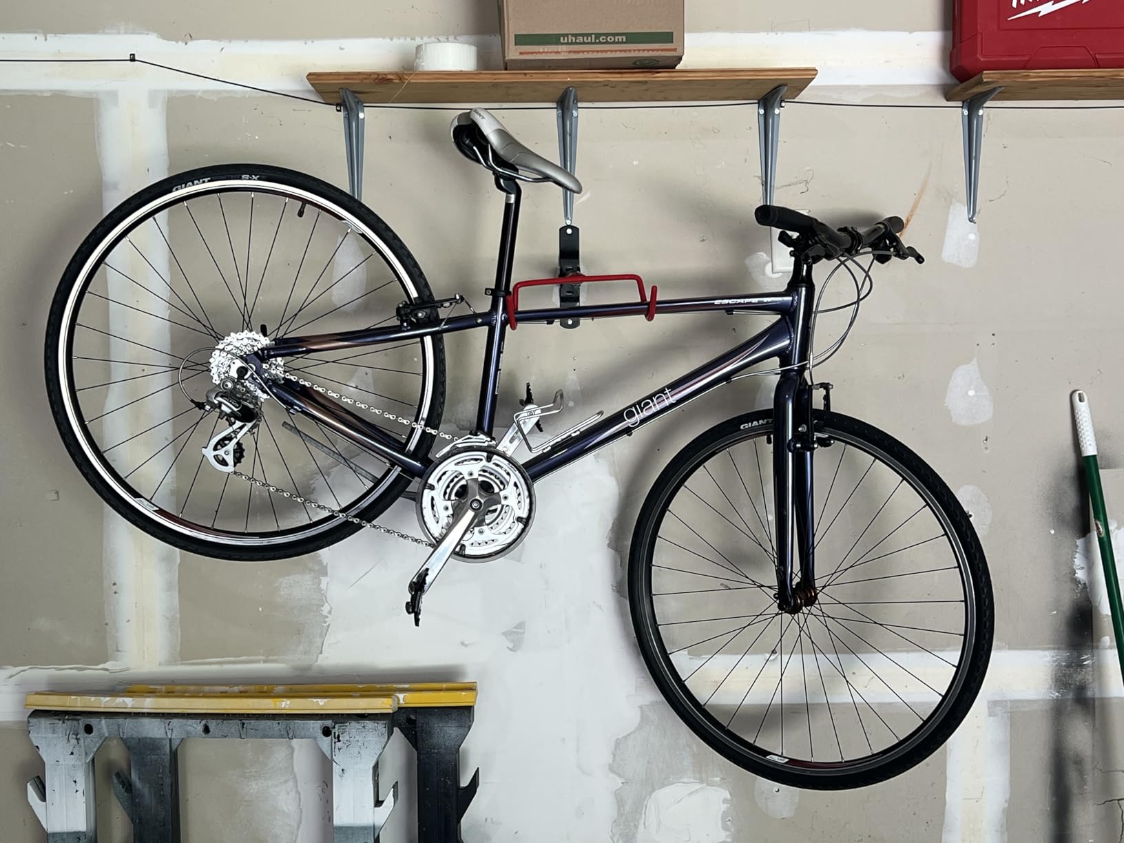 Dirza Bike Wall Mount Bike Hanger 2 Pack Foldable Bicycle Storage Horizontal Bike Rack Bike Hook for Garage Indoor Shed with Screws customer photo 2