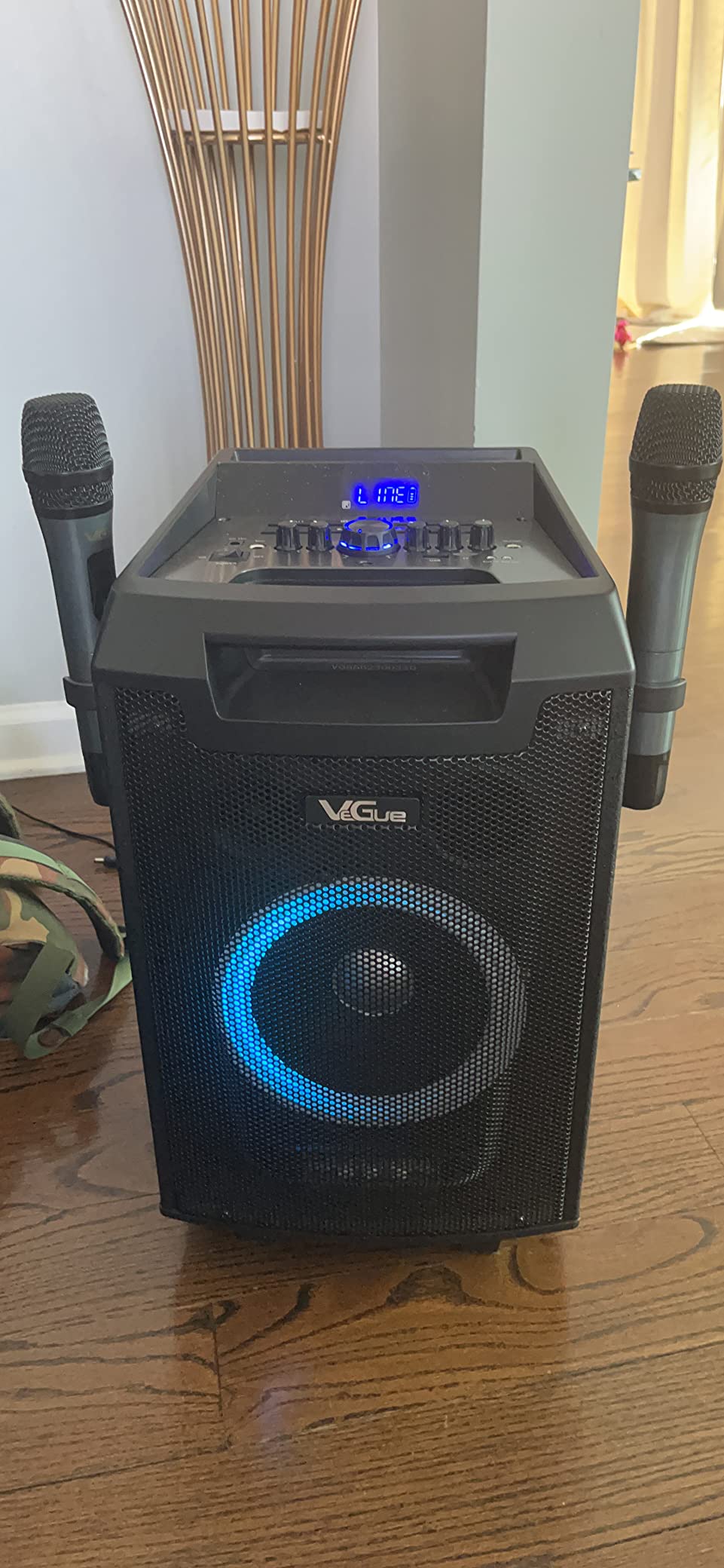 VeGue Karaoke Machine, Bluetooth Speaker PA System for Adults & Kids with 2 Wireless Microphones, 8'' Subwoofer, Wireless Singing Machine for Christmas Party, Wedding, Gathering (VS-0866) customer photo 1