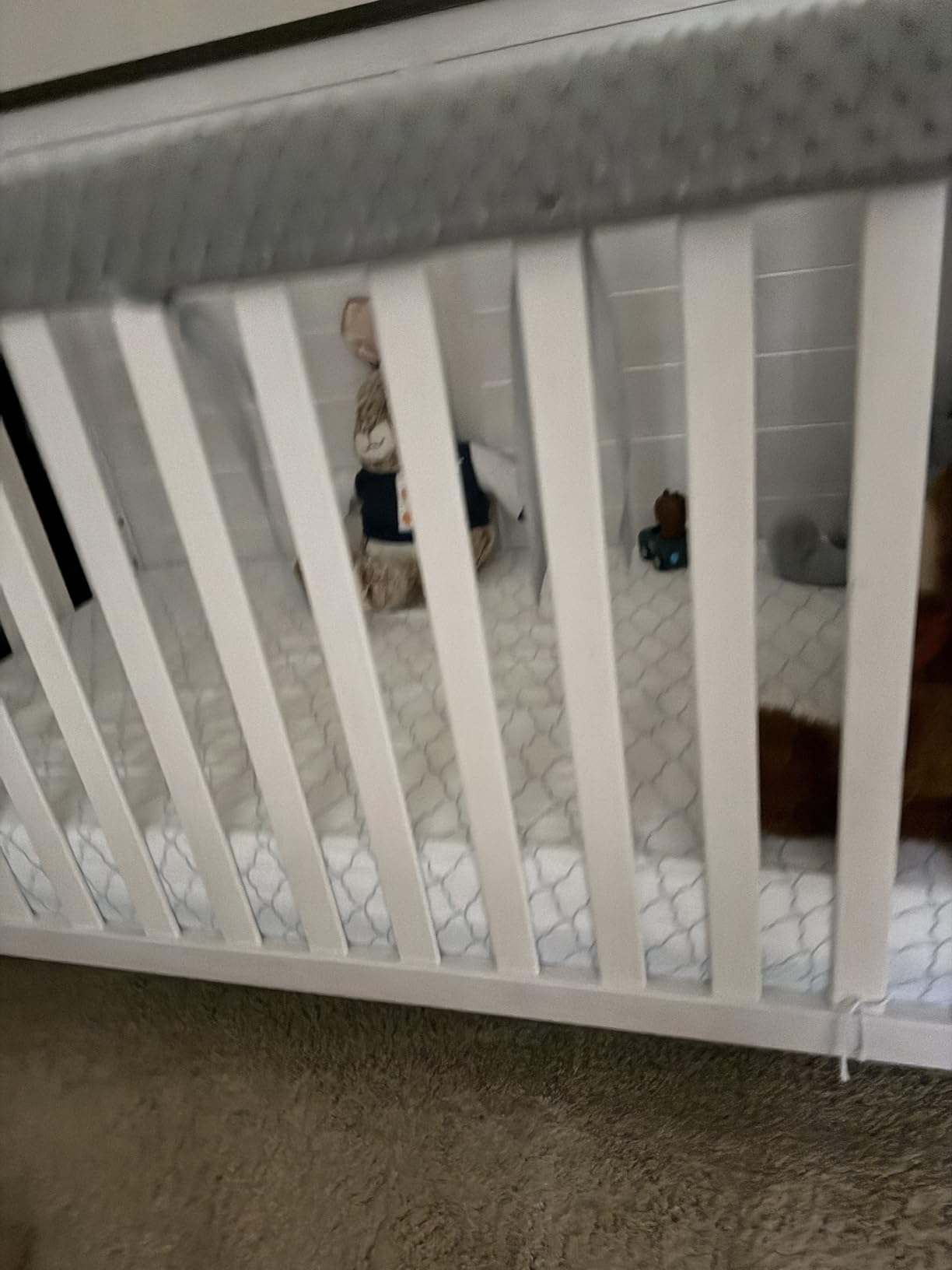 Dourxi Crib Mattress, Dual Sided Comfort Memory Foam Toddler Bed Mattress, Triple-Layer Breathable Premium Baby Mattresses for Infant and Toddler w/Removable Outer Cover - White&Blue customer photo 1