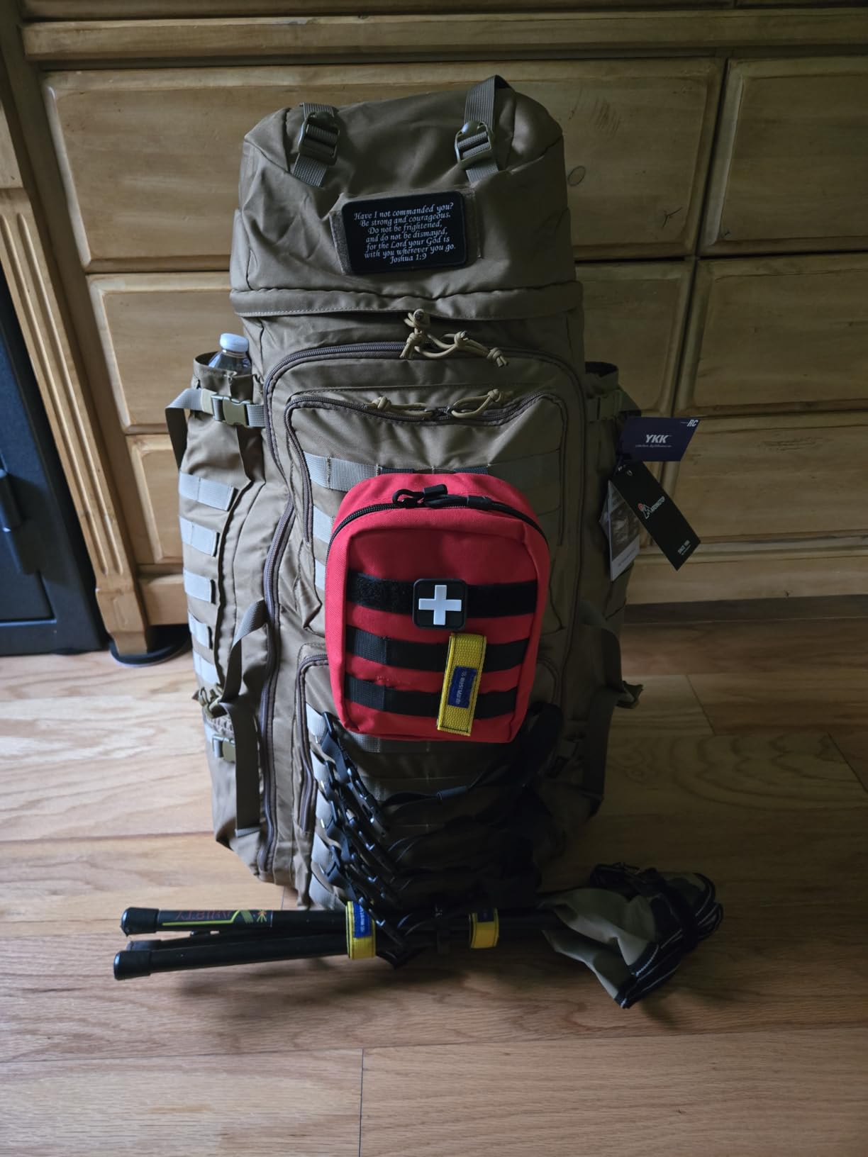 Mardingtop 75L Molle Hiking Internal Frame Backpacks with Rain Cover for Camping,Backpacking,Travelling(Khaki) customer photo 1