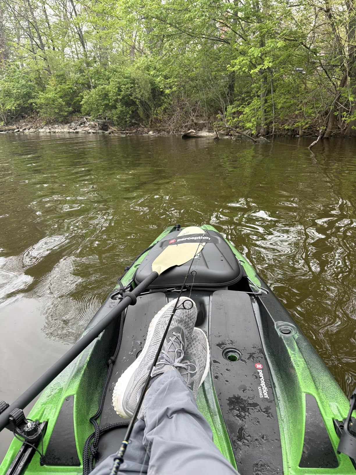 Perception Kayaks Outlaw 11.5 - Sit on Top Fishing Kayak - Fold Away Lawn Chair Seat - 4 Rod Holders - Integrated Tackle Trays - 11' 6