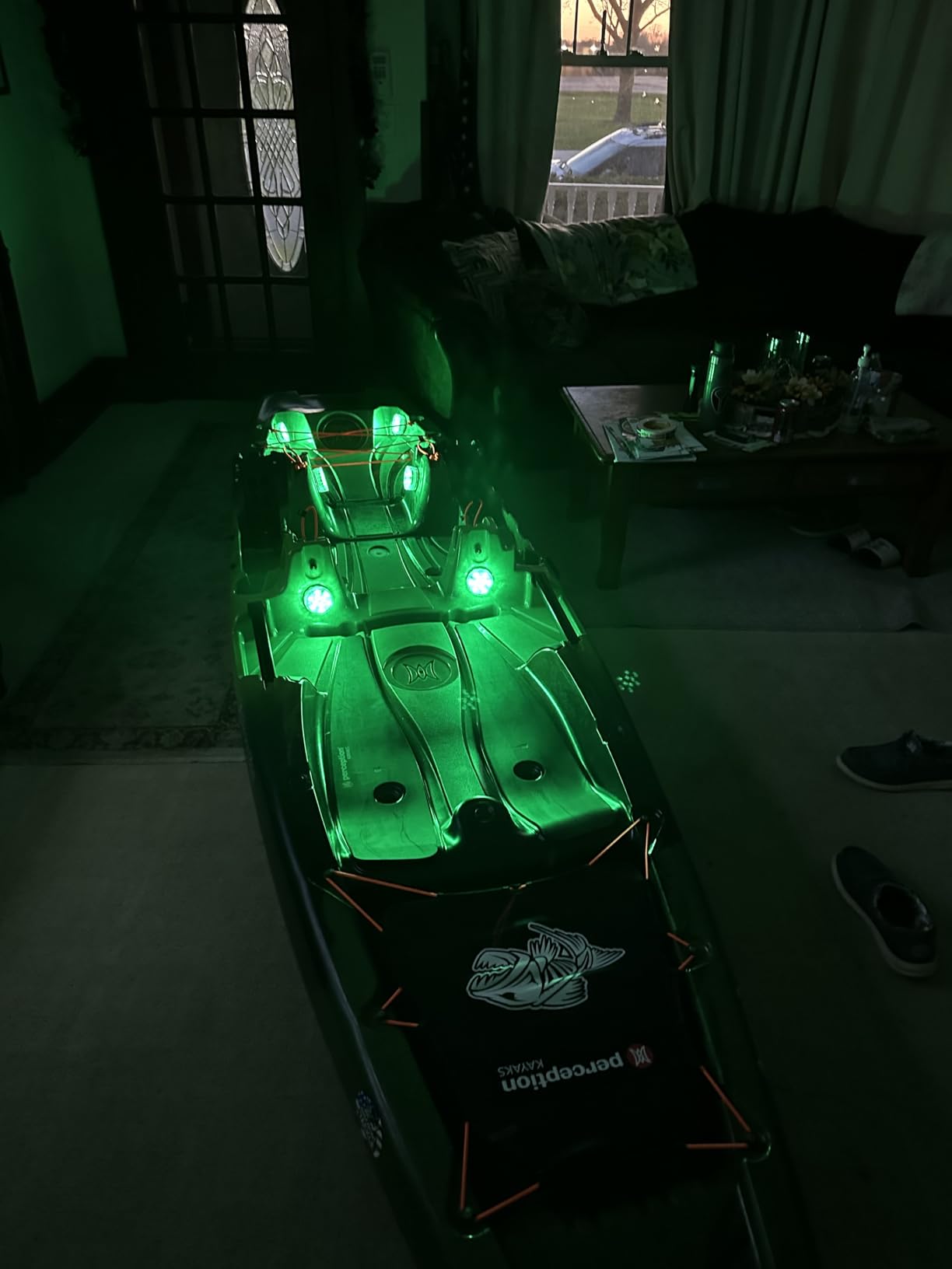 Perception Kayaks Outlaw 11.5 - Sit on Top Fishing Kayak - Fold Away Lawn Chair Seat - 4 Rod Holders - Integrated Tackle Trays - 11' 6