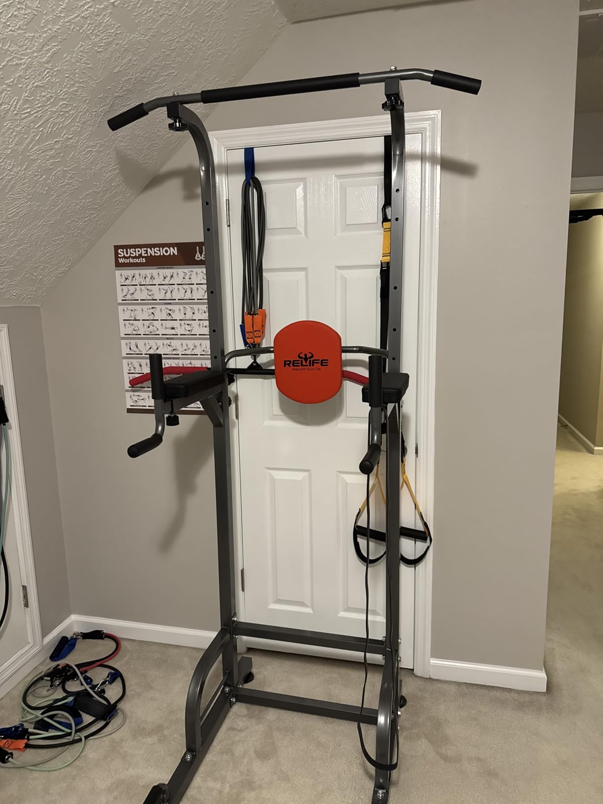 RELIFE REBUILD YOUR LIFE Power Tower Pull Up Bar Station Workout Dip Station for Home Gym Strength Training Fitness Equipment customer photo 2