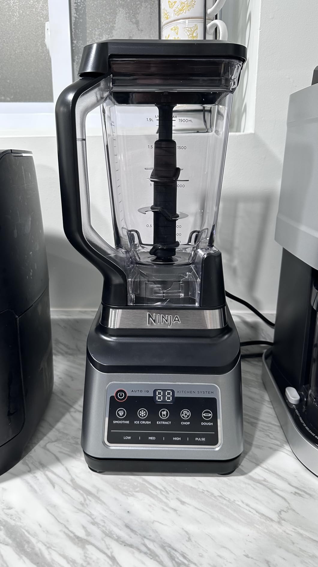 Ninja BN801 Professional Plus Kitchen System, 1400 WP, 5 Functions for Smoothies, Chopping, Dough & More with Auto IQ, 72-oz. Blender Pitcher, 64-oz. Processor Bowl, (2) 24-oz. To-Go Cups, Grey customer photo 1