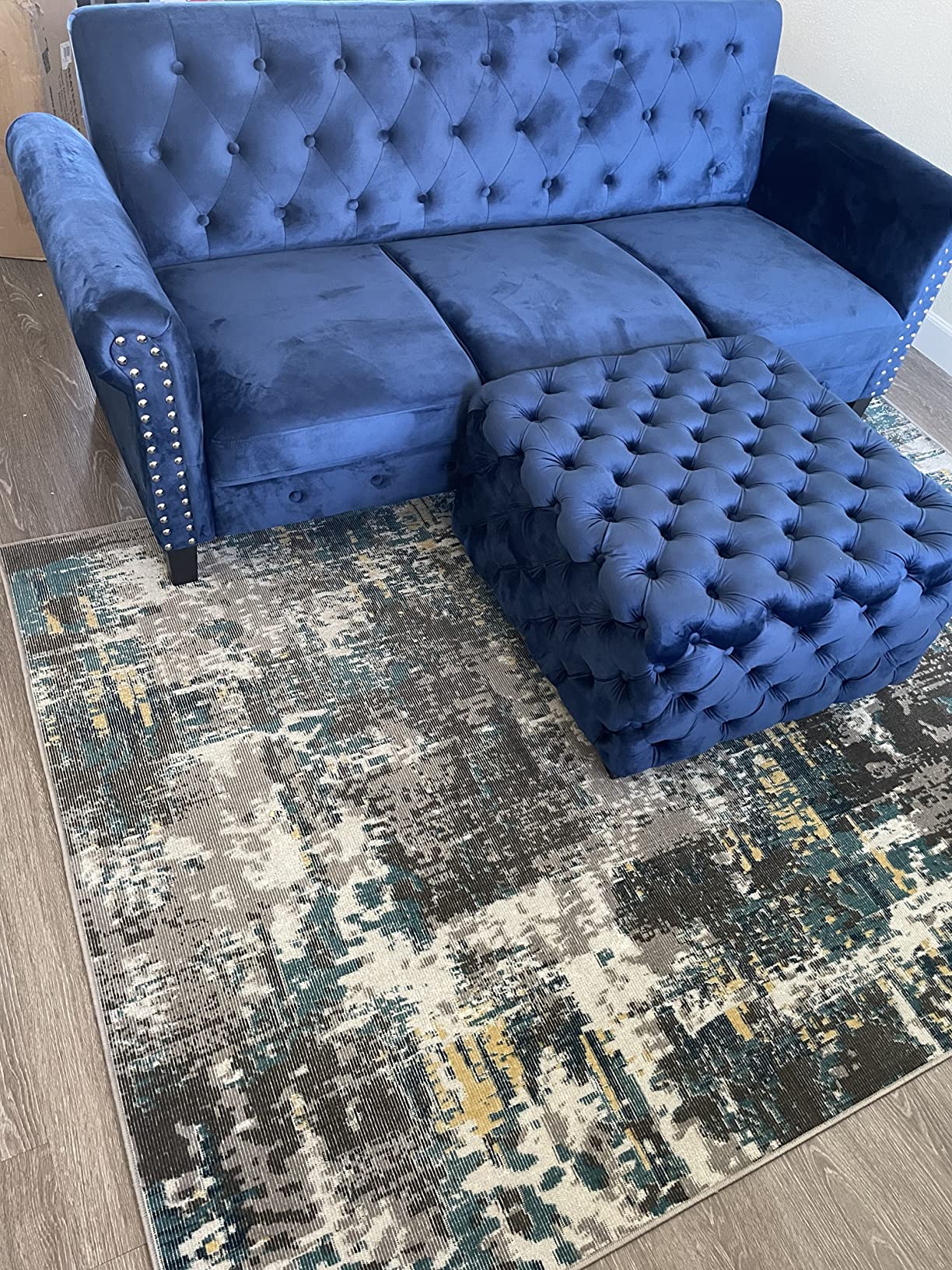 Furinno Brive Contemporary Tufted Faux Leather Loveseat/Sofa Couch for Living Room, Black Faux Leather customer photo 2