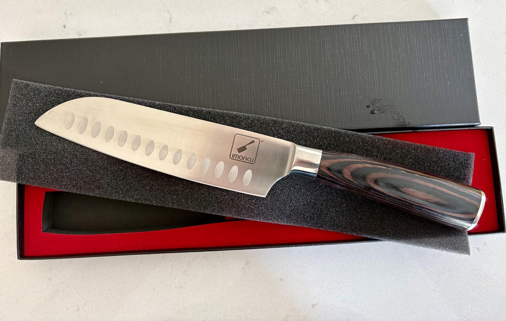 imarku Chef Knife 7 Inch Kitchen Knife Ultra Sharp Santoku Knife - High Carbon Japanese Chefs Knife customer photo 2