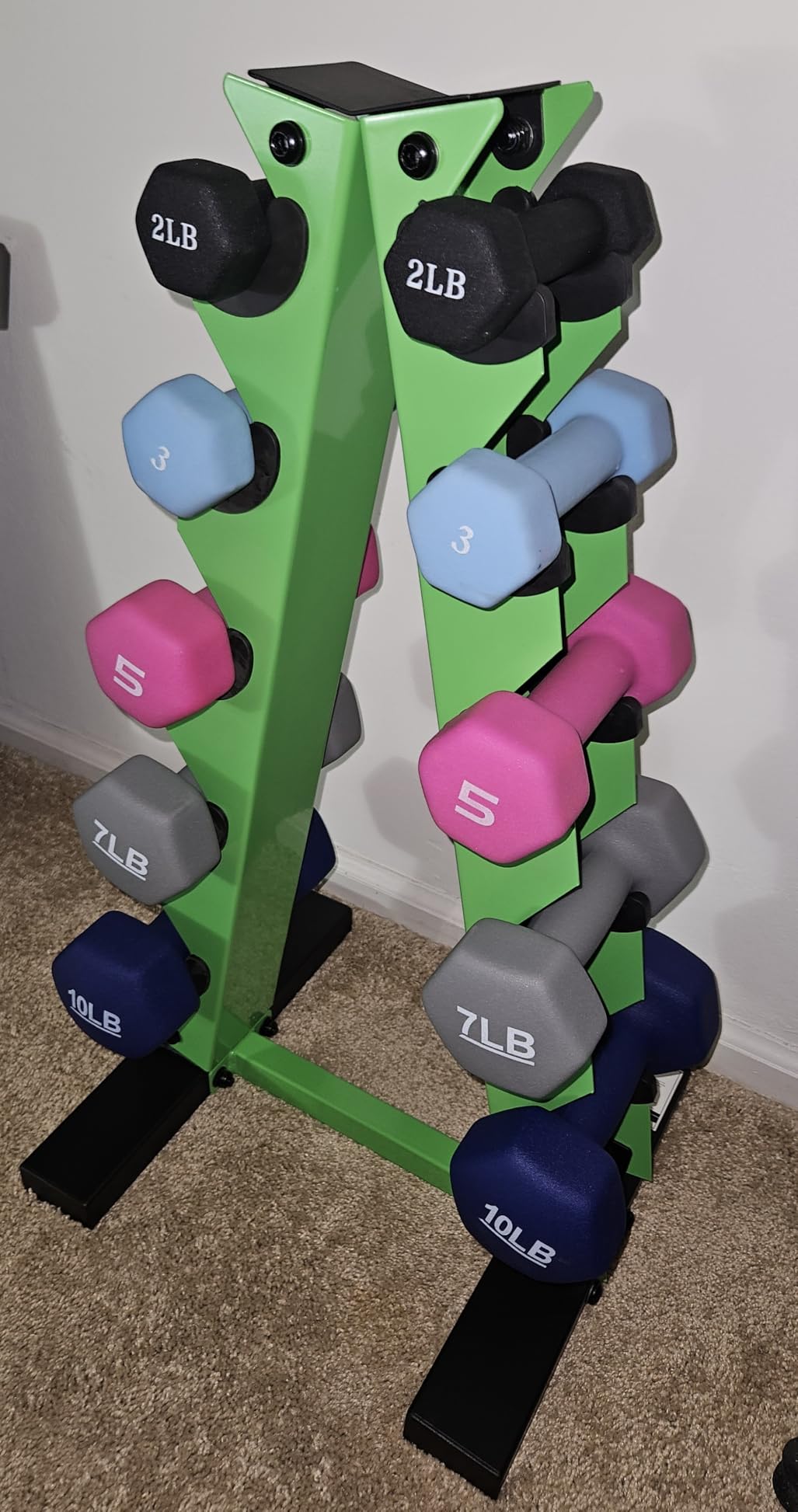 Cap Dumbbell Rack for Home Gym, Space-Saving Free Weight Rack, Compact Weight Storage Rack for Hex Dumbbells, 3-Tier & 5-Tier Options, 80-200lb Capacity customer photo 2