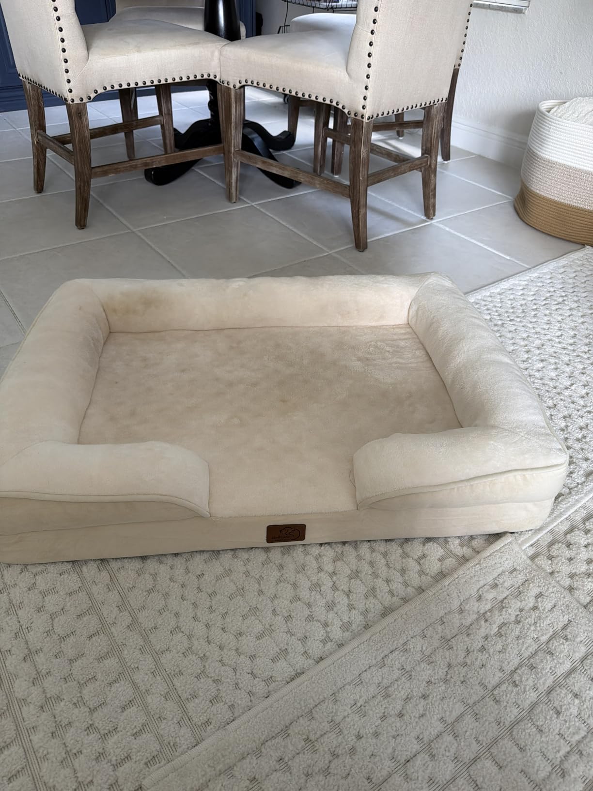 Bedsure Orthopedic Dog Beds Large Sized Dog - Washable Large Dog Cat Bed Waterproof, Comfort Dogs Couch Sofa with Washable Removable Cover, Pet Bed with Nonskid Bottom, Grey, 35