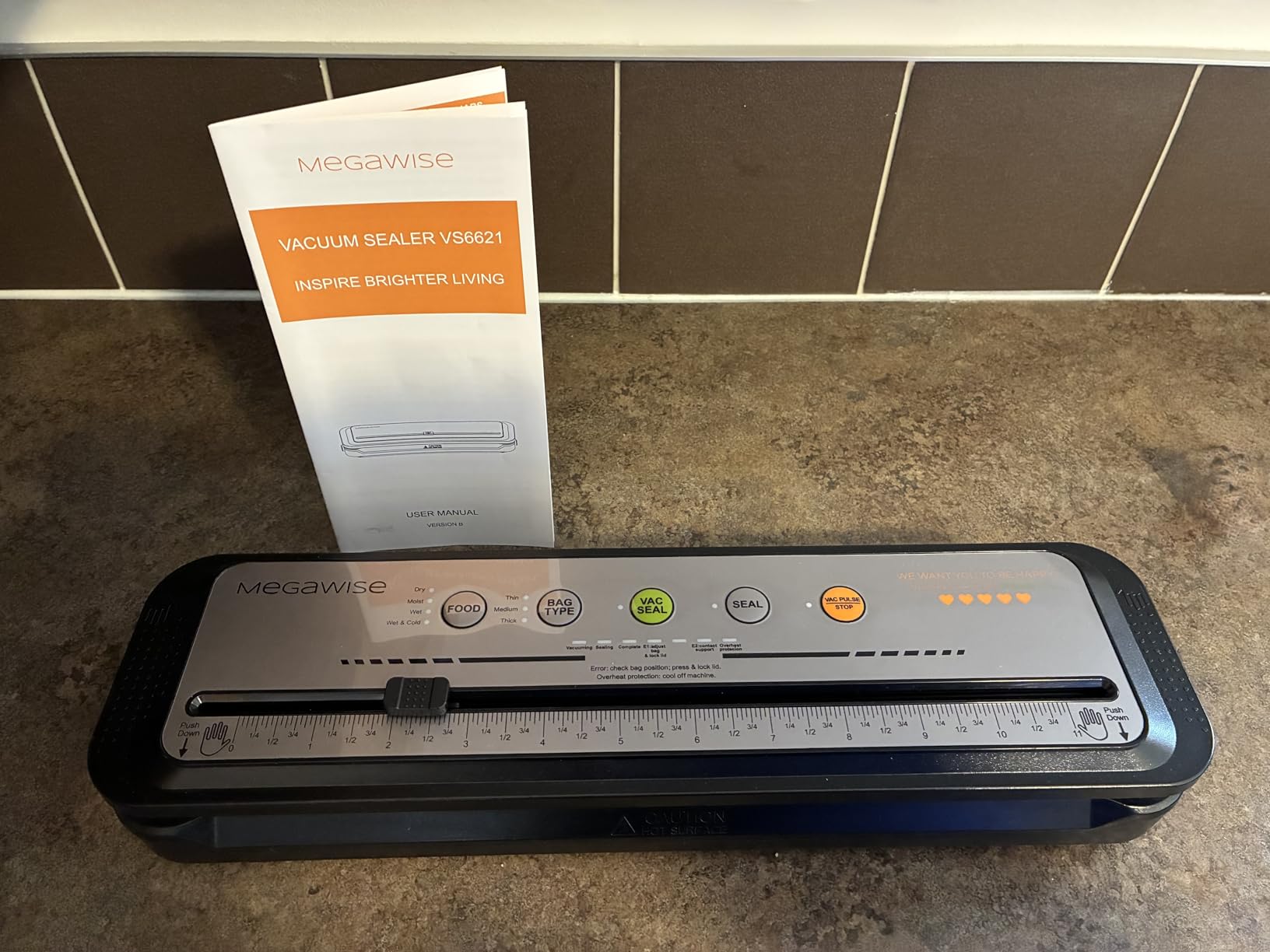 MegaWise Vacuum Sealer Machine | 80kPa Suction Power | Bags and Cutter Included | Compact One-Touch Automatic Food Sealer with External Vacuum System | Dry Moist Fresh Modes customer photo 2