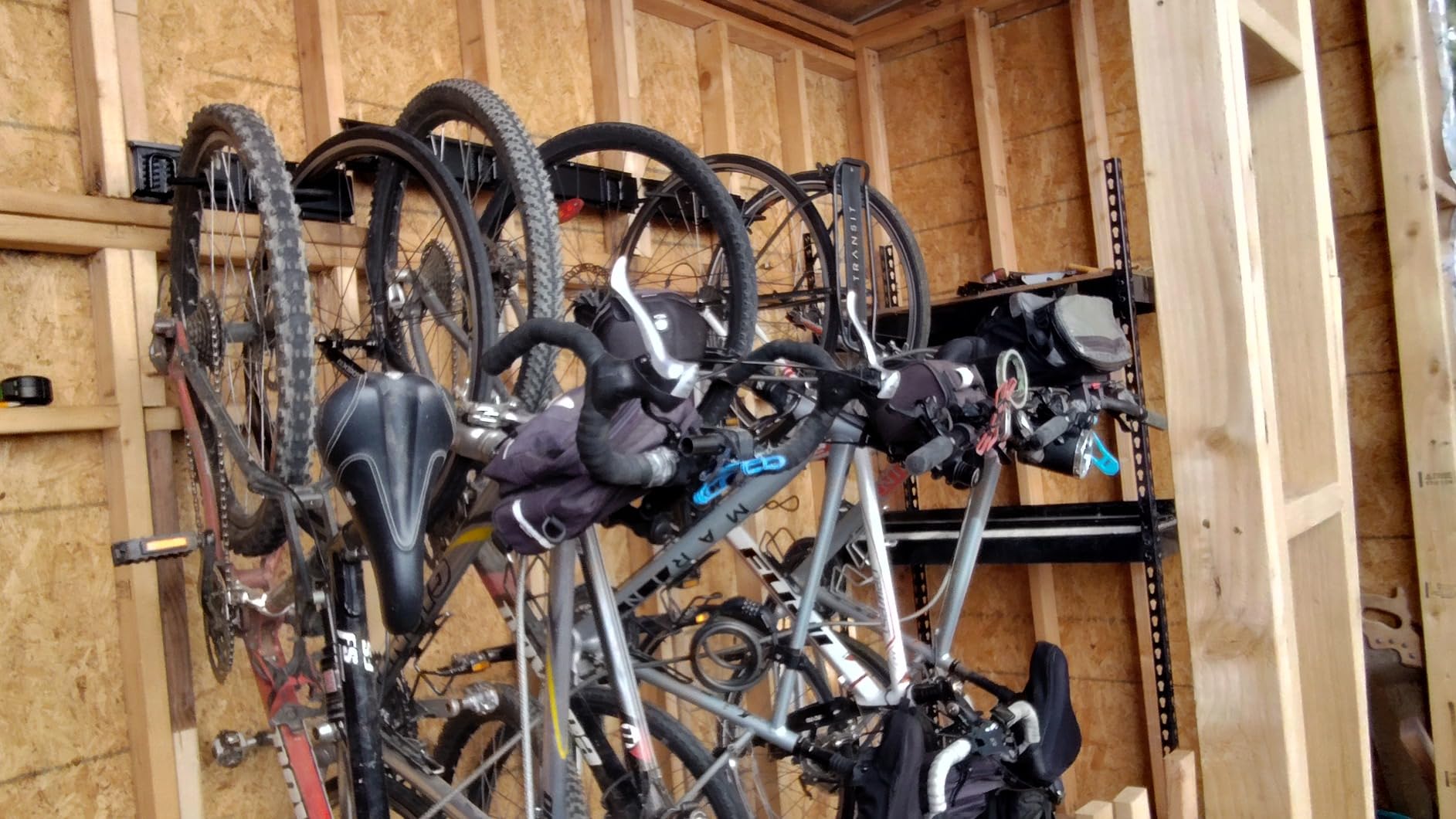 TORACK Bike Storage Rack, 6 Bike Racks & 5 Hooks for Garage, Wall Mount Vertical Bicycles Hanger for Home Space Saving, up to 600lbs, 64-inch customer photo 1