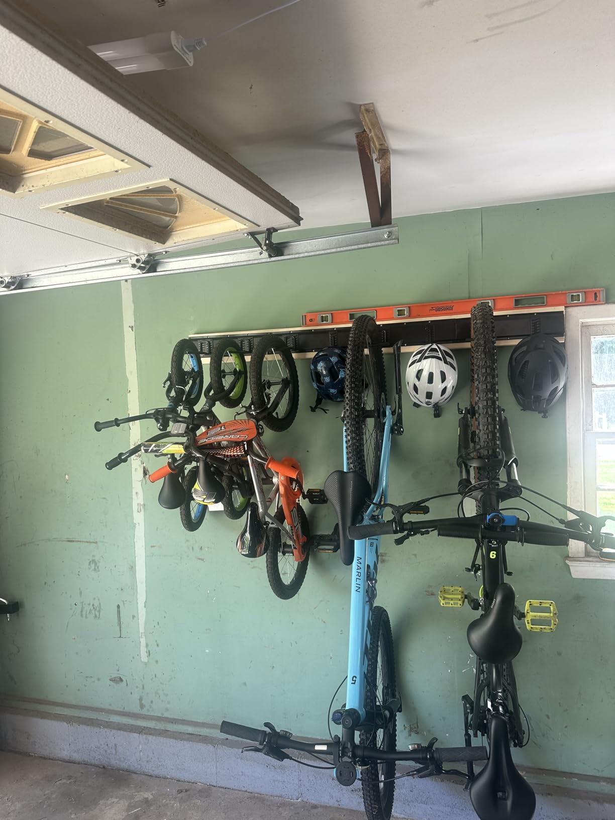 TORACK Bike Storage Rack, 6 Bike Racks & 5 Hooks for Garage, Wall Mount Vertical Bicycles Hanger for Home Space Saving, up to 600lbs, 64-inch customer photo 2
