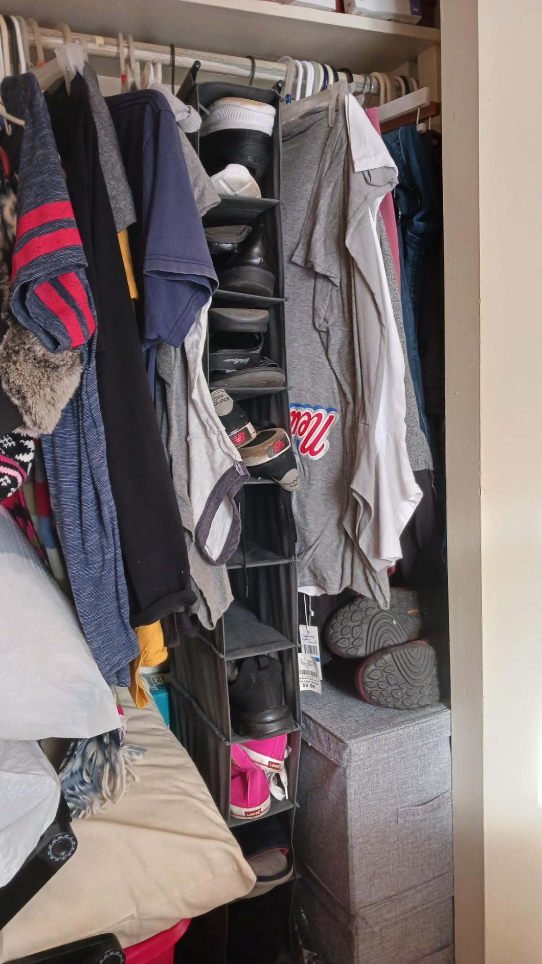 MAX Houser 10-Shelf Hanging Shoe Shelf Organizer, Hanging Shoe Storage for Closet (Beige) customer photo 2