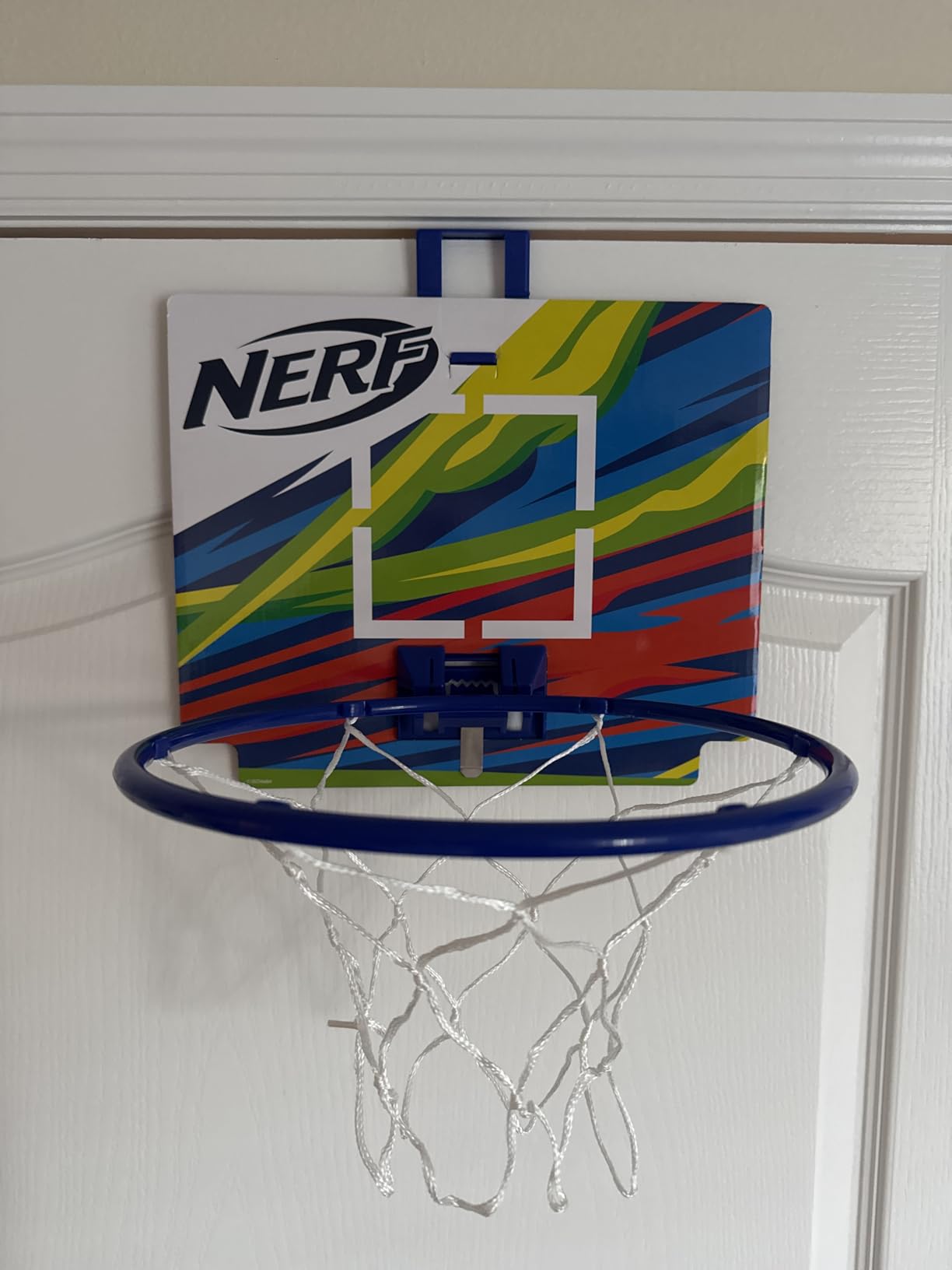 Nerf Mini Over the Door Basketball Hoop - Nerfoop Indoor Basketball Hoop for Kids - Toy Door Basketball Hoop + Mini Foam Basketball Game Set - Perfect for Bedroom Indoor Basketball - Green customer photo 1