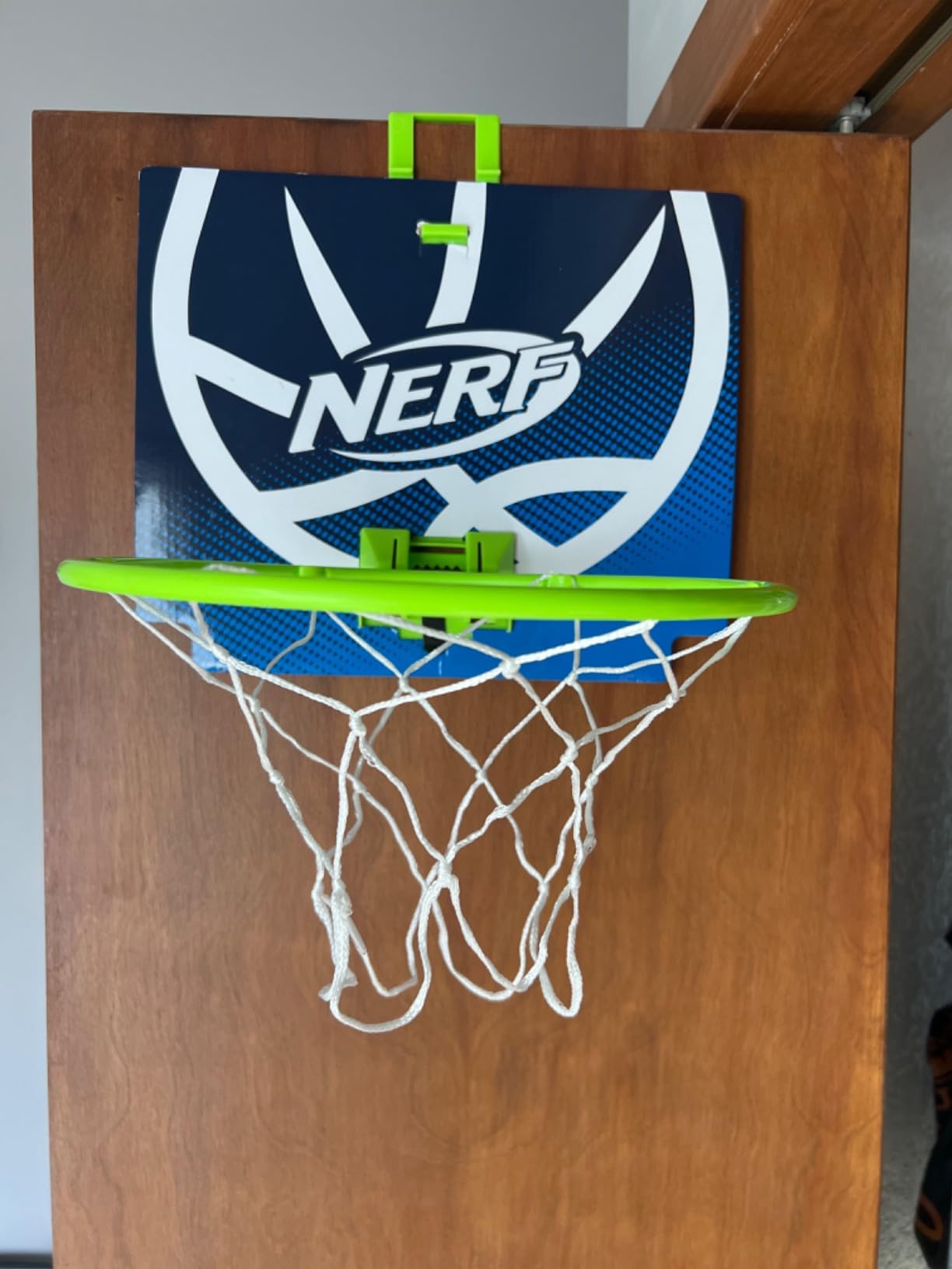 Nerf Mini Over the Door Basketball Hoop - Nerfoop Indoor Basketball Hoop for Kids - Toy Door Basketball Hoop + Mini Foam Basketball Game Set - Perfect for Bedroom Indoor Basketball - Green customer photo 2