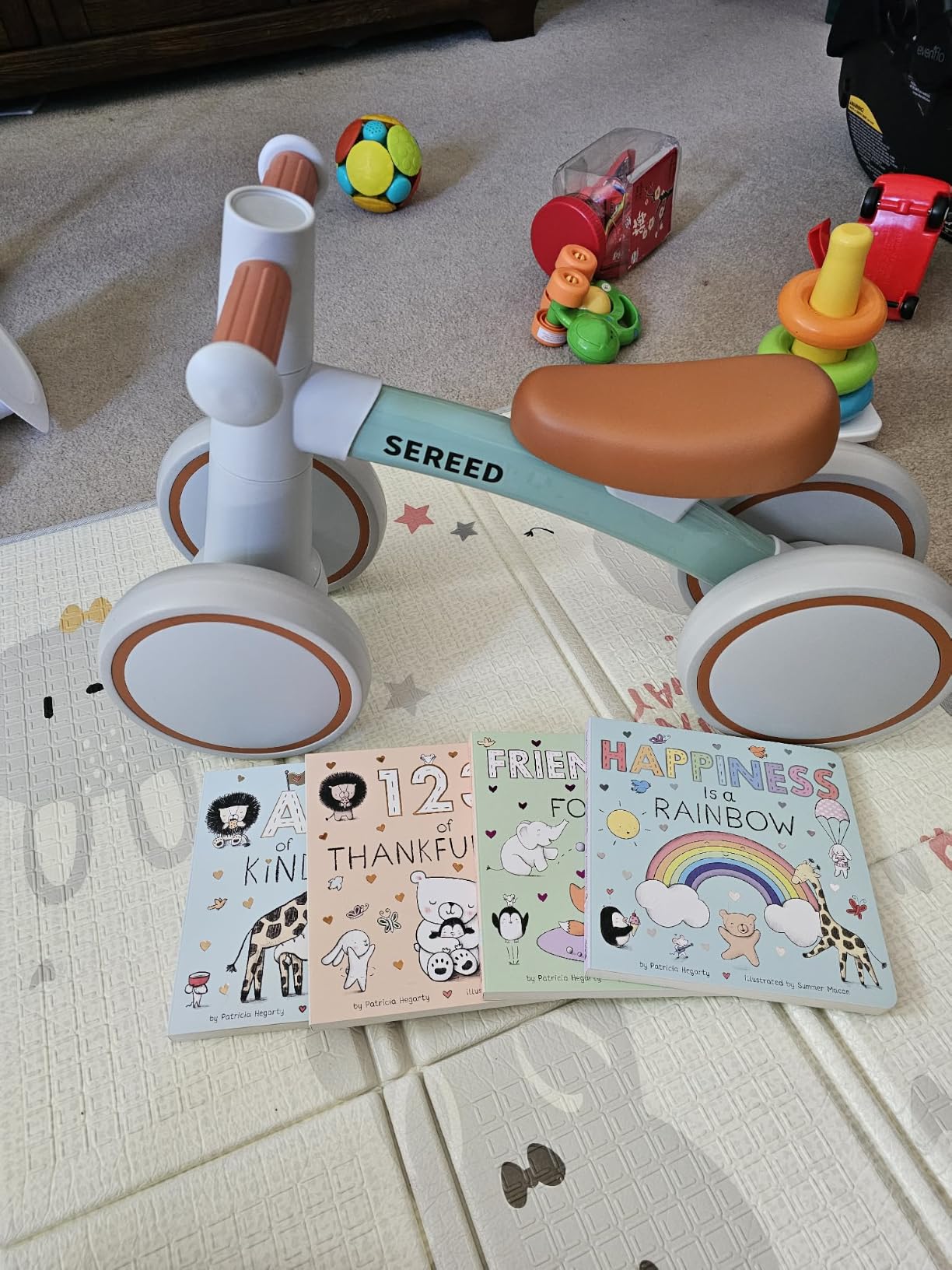 SEREED Baby Balance Bike for 1 Year Old Boys Girls 12-24 Month Toddler Balance Bike, 4 Wheels Toddler First Bike, First Birthday Gifts customer photo 2