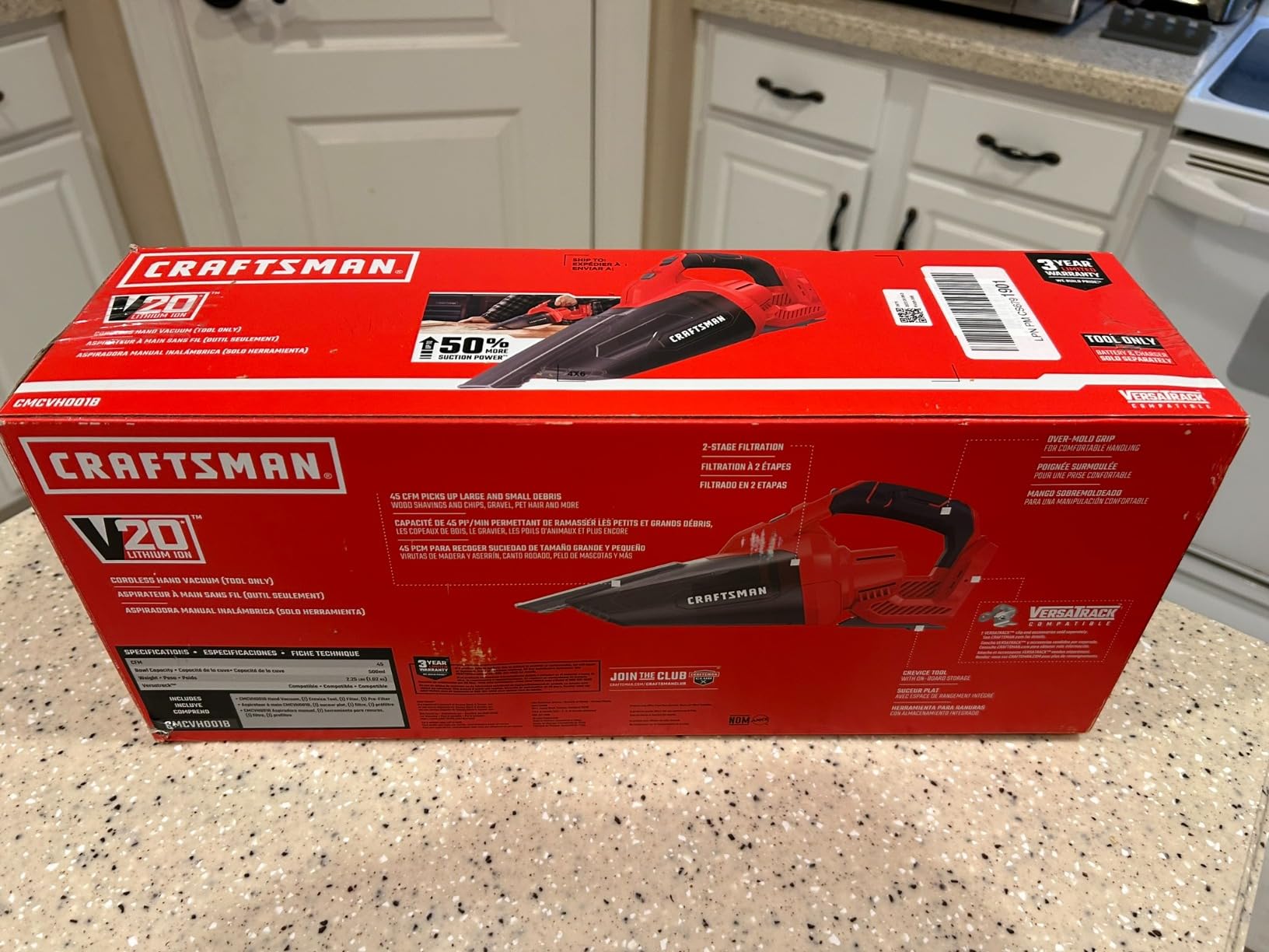 CRAFTSMAN V20 Cordless Hand Vacuum, 45 CFM, 2 Stage Filtration System with Filter, Bare Tool Only (CMCVH001B) customer photo 2