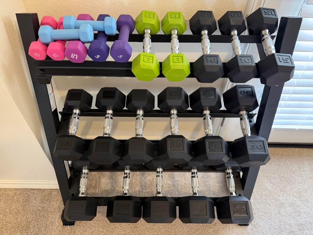 YOLEO Dumbbell Rack - 3 Tier & 5 Tier Compact Weight Rack, 1100LBS Capacity (Rack Only) customer photo 2