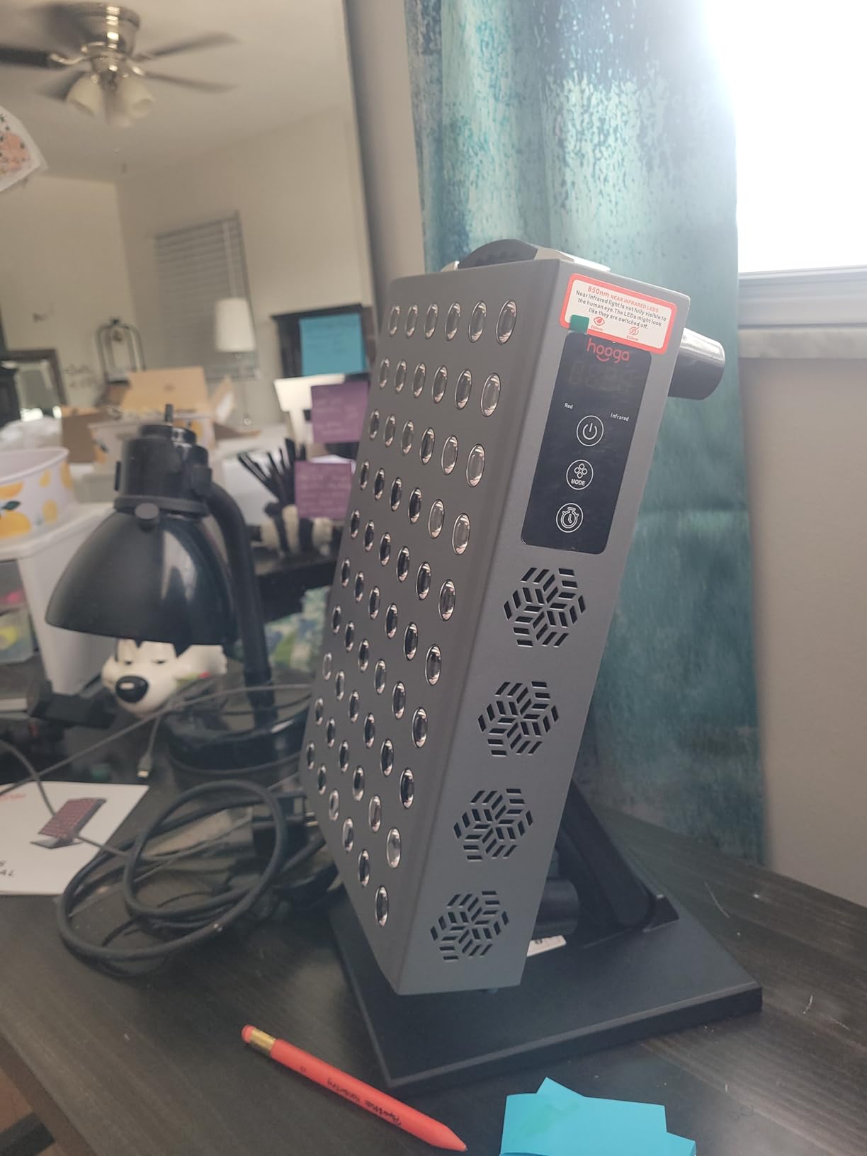 Hooga Red Light Therapy Panel Device - 660nm Red & 850nm Near Infrared Light Therapy, LED Light Therapy Lamp for Face & Body, Dual Chip LEDs, Timer, Adjustable Stand - PRO300 customer photo 1