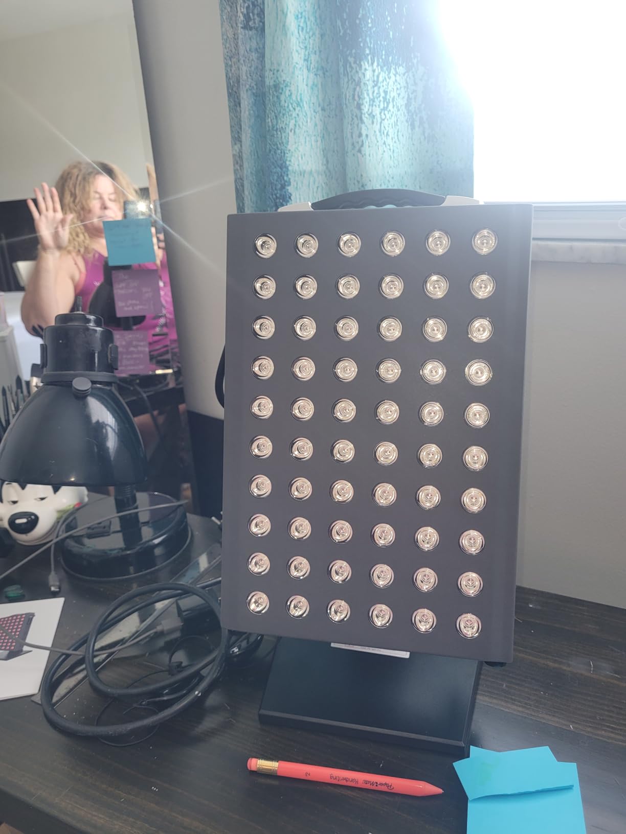 Hooga Red Light Therapy Panel Device - 660nm Red & 850nm Near Infrared Light Therapy, LED Light Therapy Lamp for Face & Body, Dual Chip LEDs, Timer, Adjustable Stand - PRO300 customer photo 2