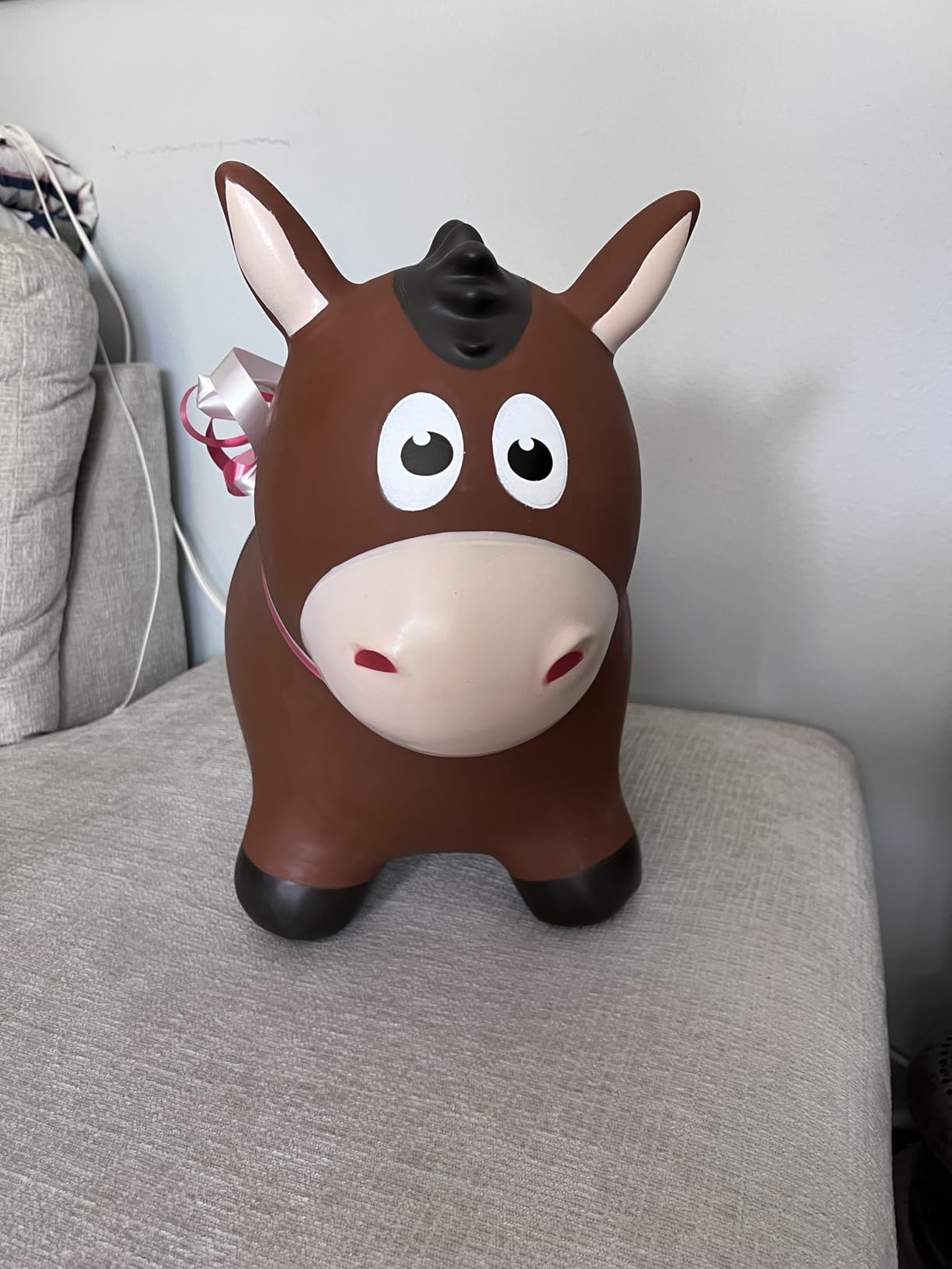 ZOOJOY Inflatable Horse Hopping Toys, Bouncy Animal Hopper Toys for Toddlers, Outdoor Indoor Bounce and Ride On Horse Bouncer for Boys Girls, Birthday Gifts for 18 Months 2 3 4 5 6 Year Old with Pump customer photo 2
