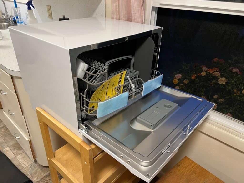 COMFEE' Portable Mini Dishwasher, Energy Star, Countertop, 6 Place Settings, with 8 Washing Programs, Speed, Baby-Care, ECO & Glass, Dish Washer for Dorm, RV & Apartment, White customer photo 1