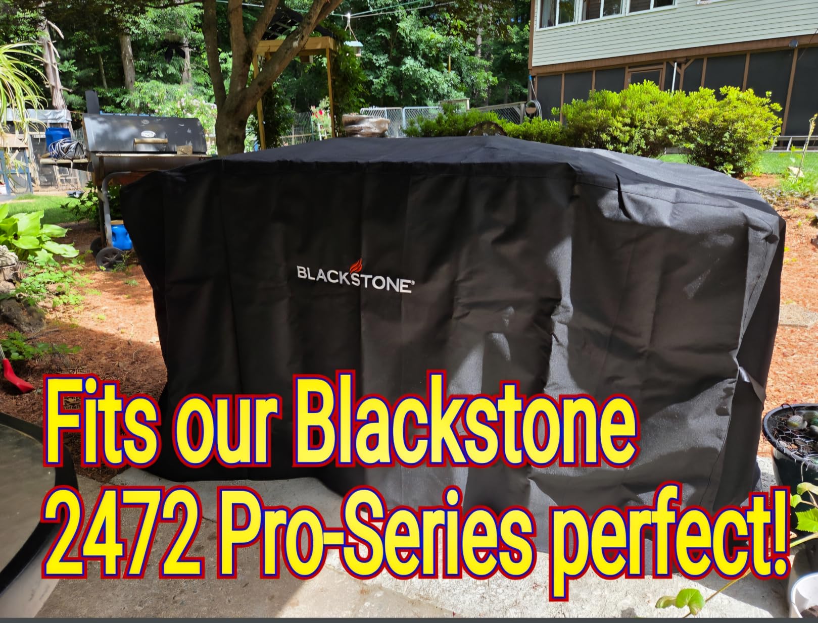 BLACKSTONE 5482 Griddle Cover Fits 36 inches Cooking Station with Hood Weather Resistant, Heavy Duty 600D Polyester Flat Top Gas Grill Cover with Cinch Straps 36