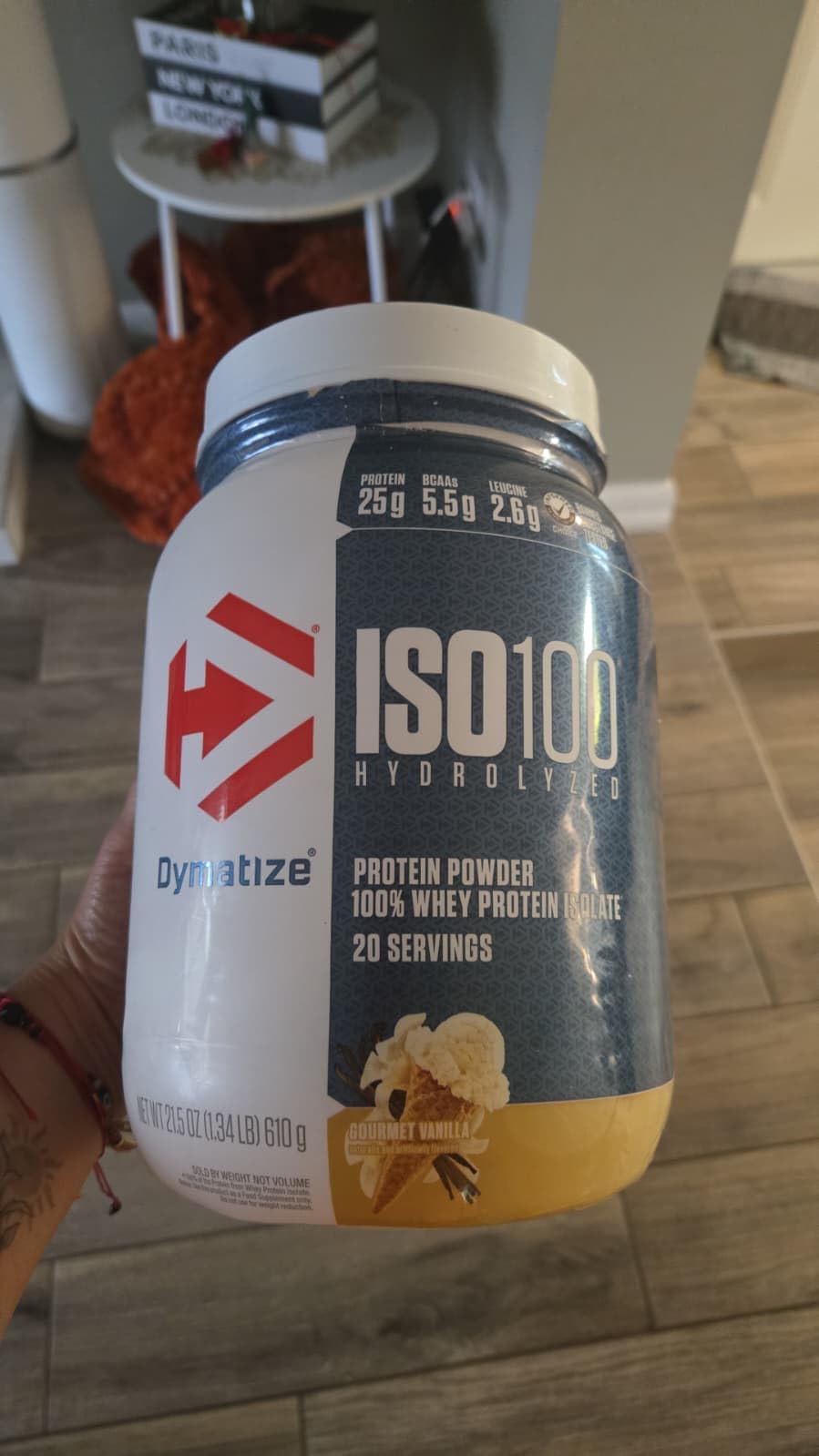 Dymatize ISO100 Whey Protein Powder Isolate, Gourmet Vanilla, 25g of Protein, 5.5g BCAAs, Gluten Free, 20 Servings customer photo 1